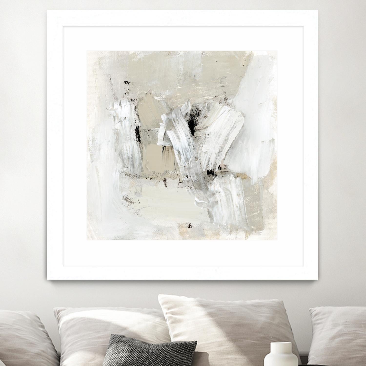Neutral Brushstrokes I by Victoria Barnes on GIANT ART - beige abstract abstract