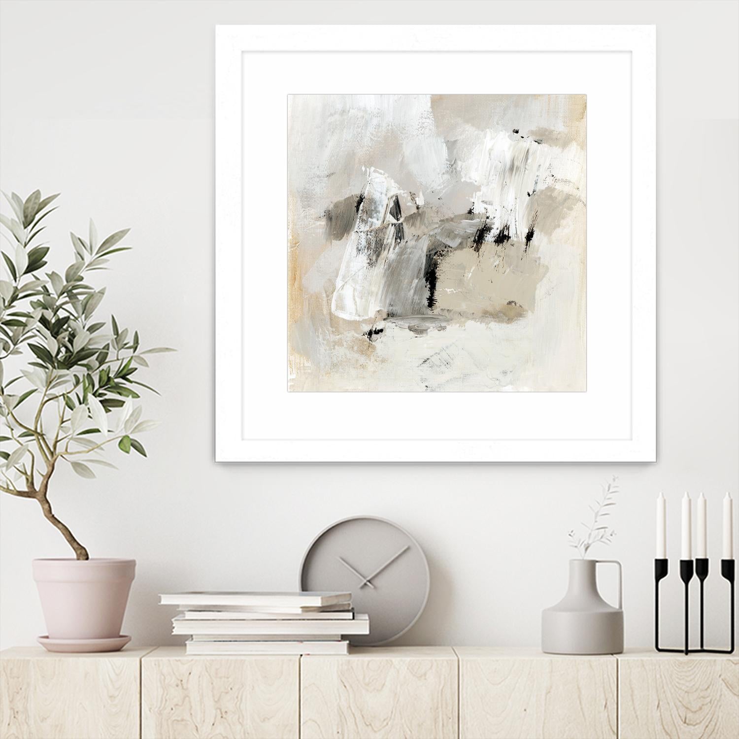 Neutral Brushstrokes II by Victoria Barnes on GIANT ART - beige abstract abstract