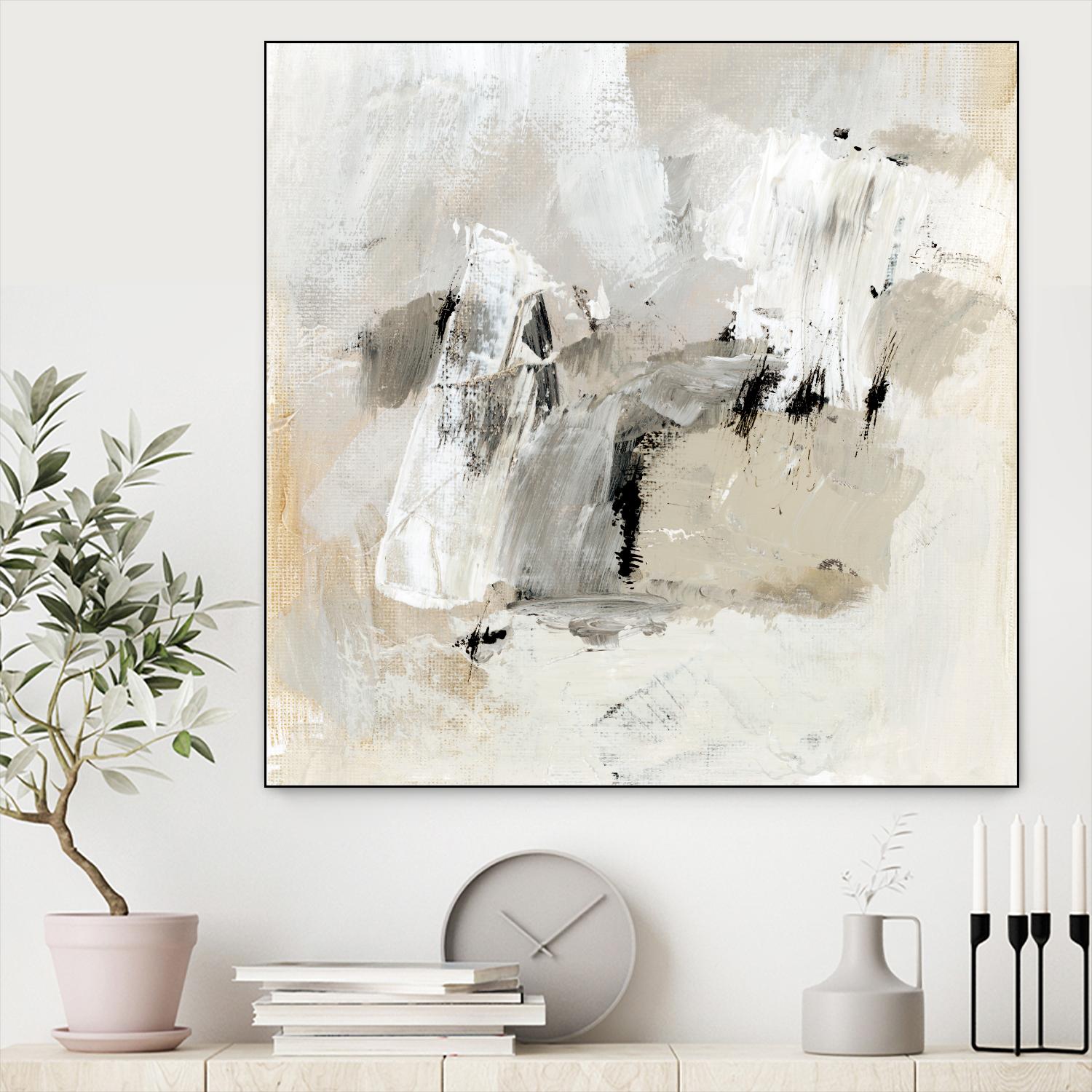 Neutral Brushstrokes II by Victoria Barnes on GIANT ART - beige abstract abstract