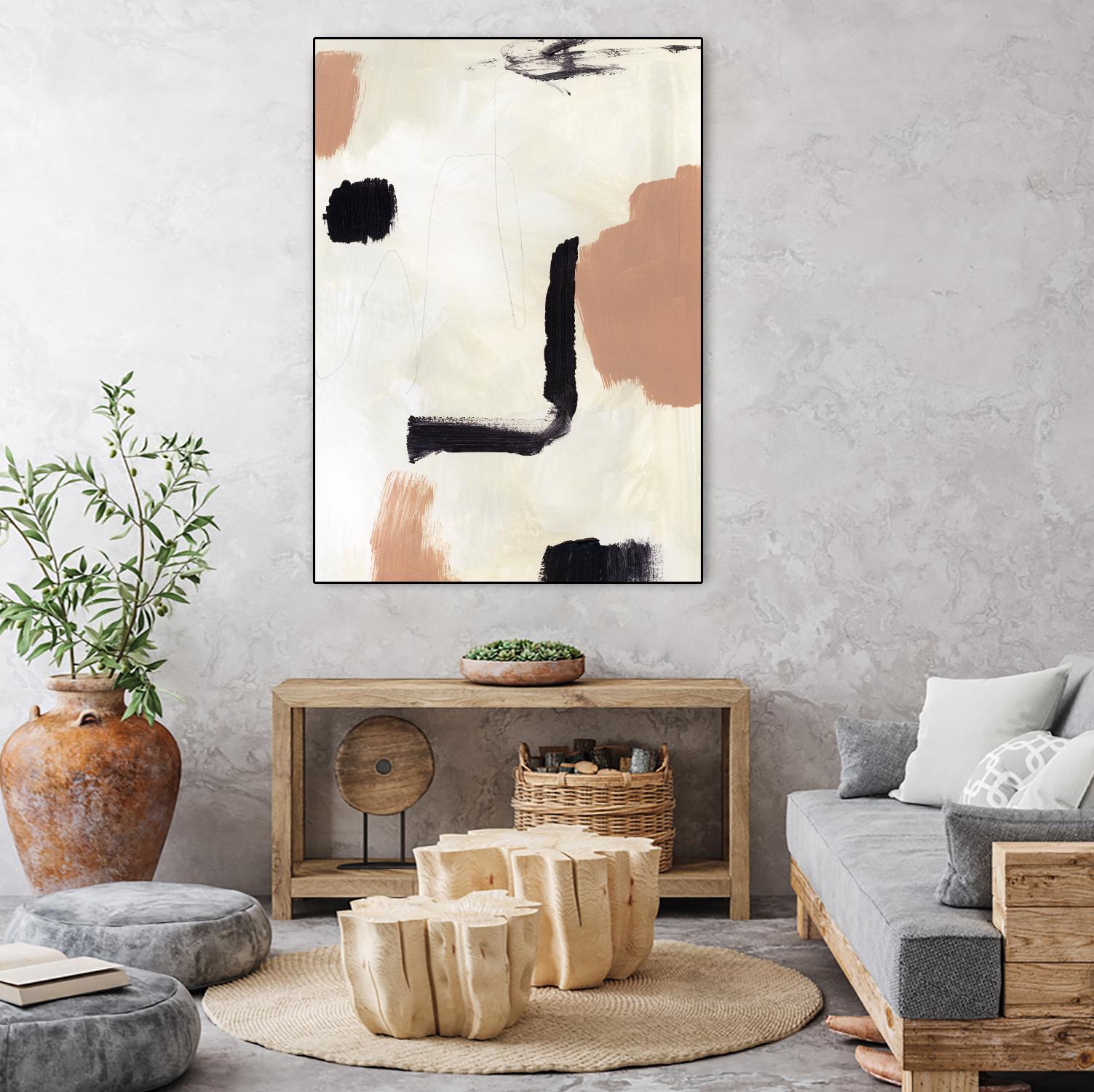 Dialogue I by Victoria Barnes on GIANT ART - beige abstract abstract