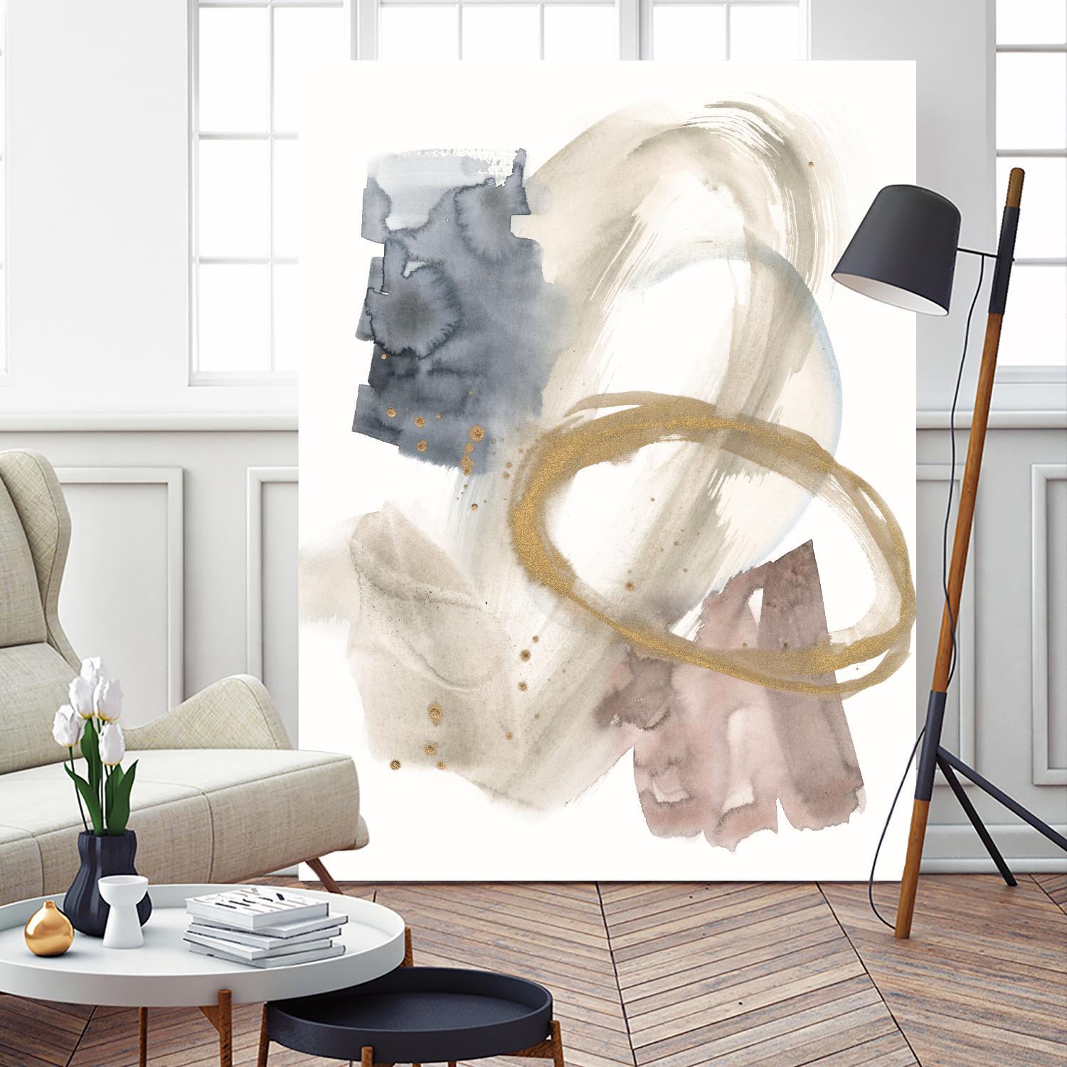 Golden Ring II by Jennifer Goldberger on GIANT ART - gold abstract abstract