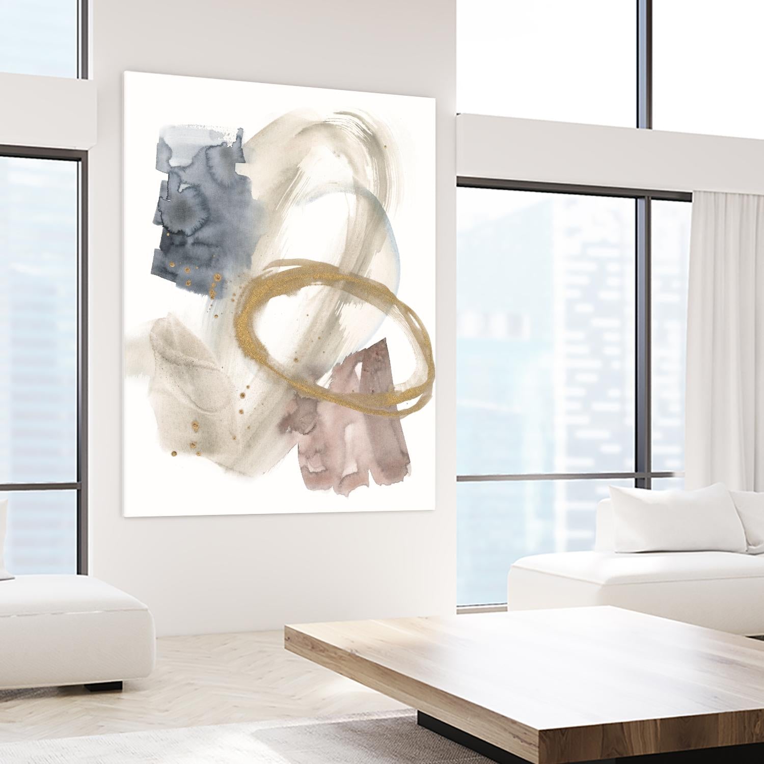 Golden Ring II by Jennifer Goldberger on GIANT ART - gold abstract abstract