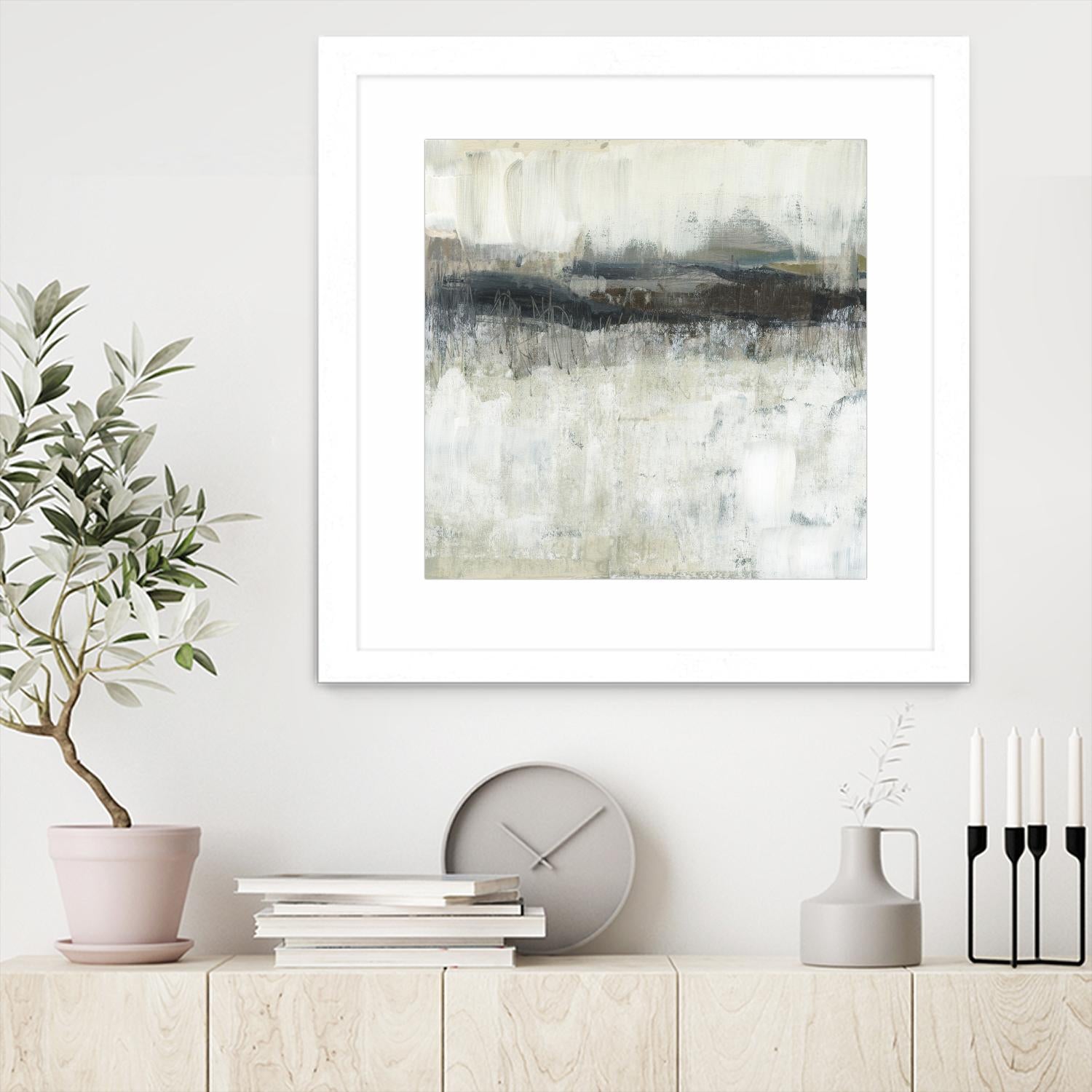 Neutral Horizon Line II by Jennifer Goldberger on GIANT ART - beige abstract abstract