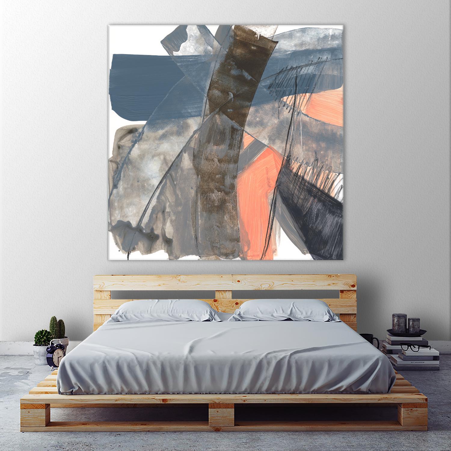 Neutrals & Coral II by Jennifer Goldberger on GIANT ART - grey abstract abstract