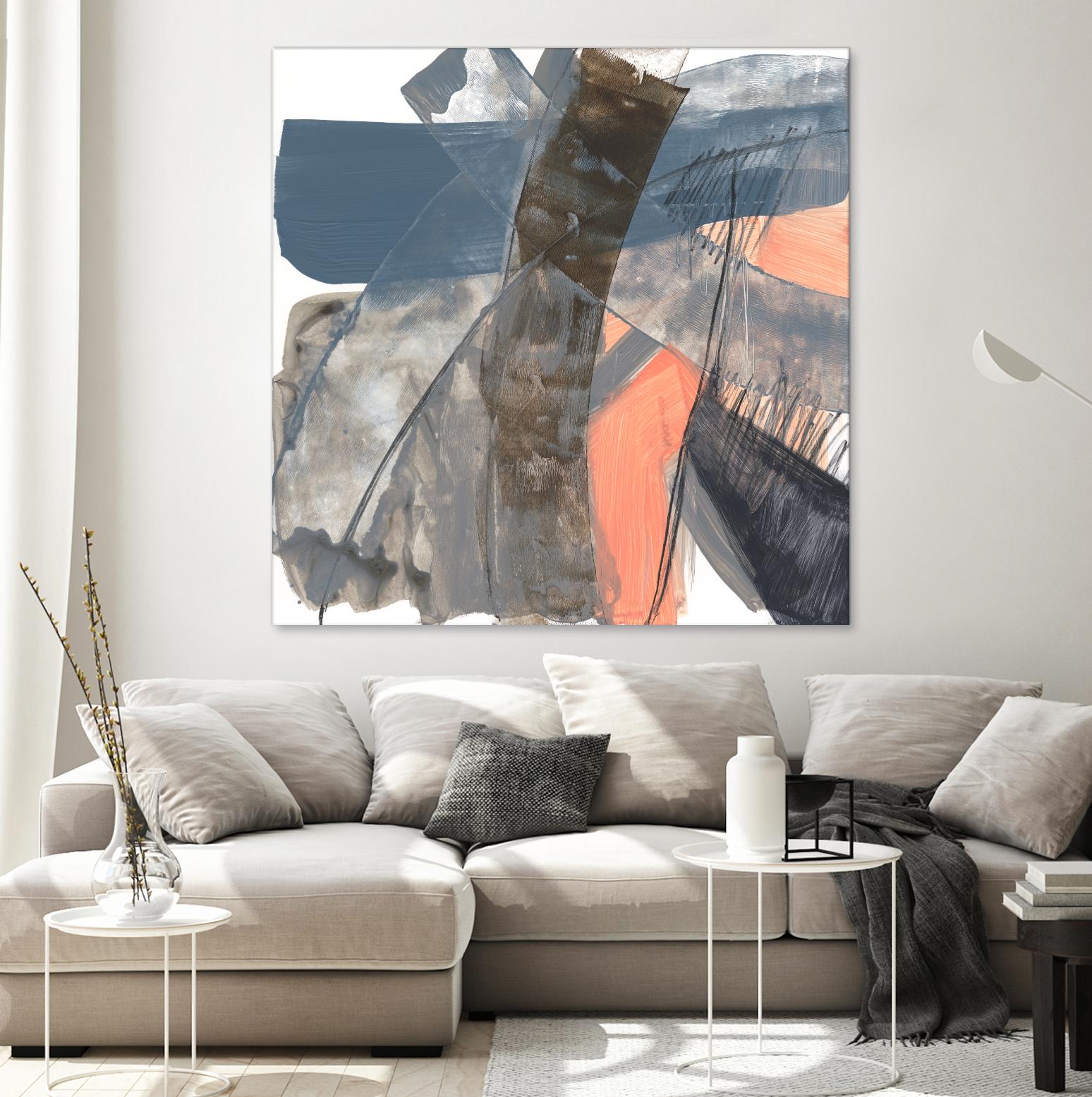 Neutrals & Coral II by Jennifer Goldberger on GIANT ART - grey abstract abstract
