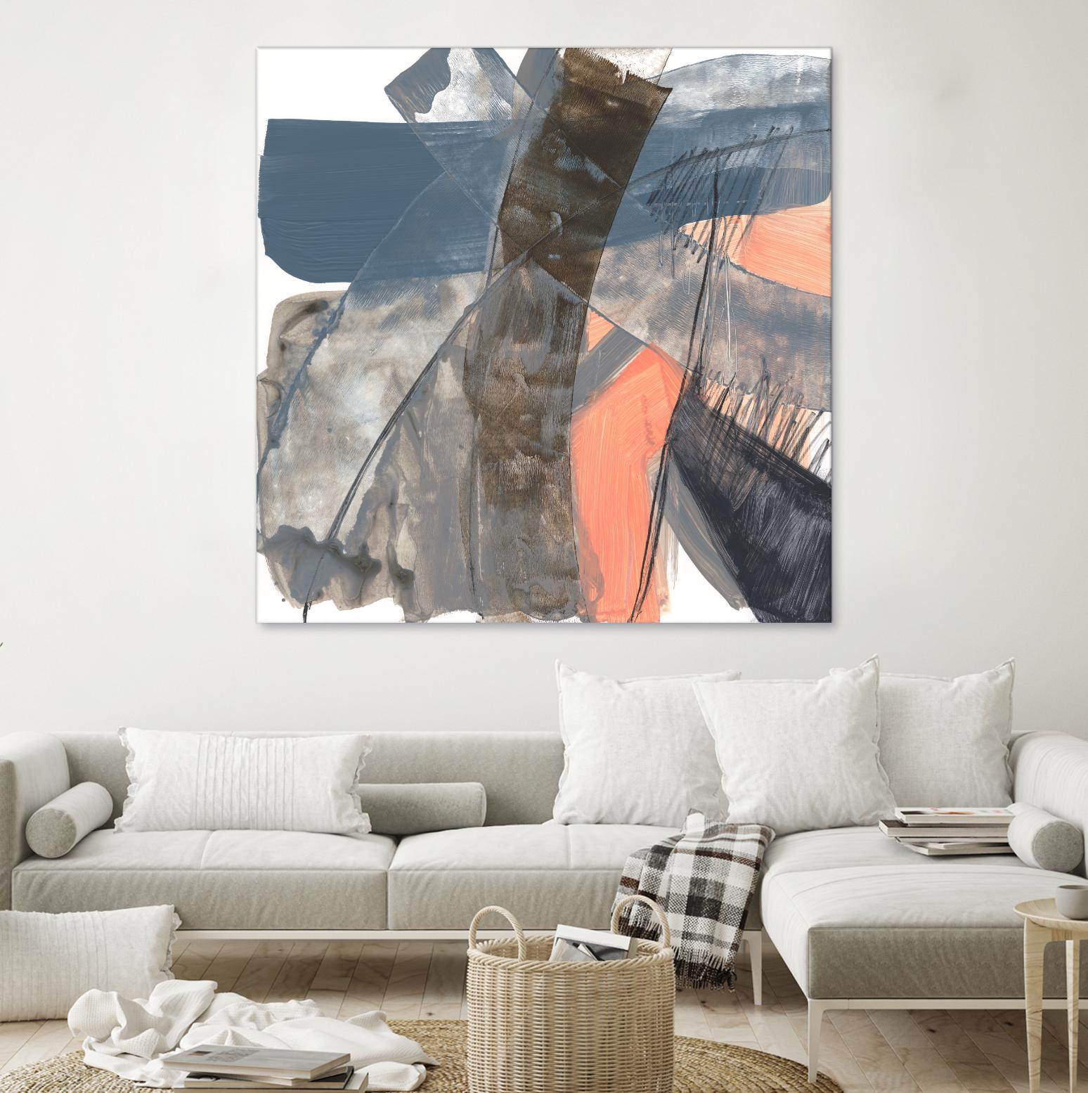Neutrals & Coral II by Jennifer Goldberger on GIANT ART - grey abstract abstract