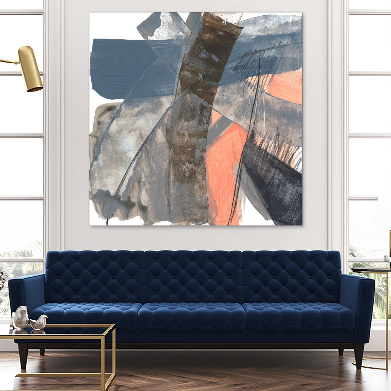 Neutrals & Coral II by Jennifer Goldberger on GIANT ART - grey abstract abstract