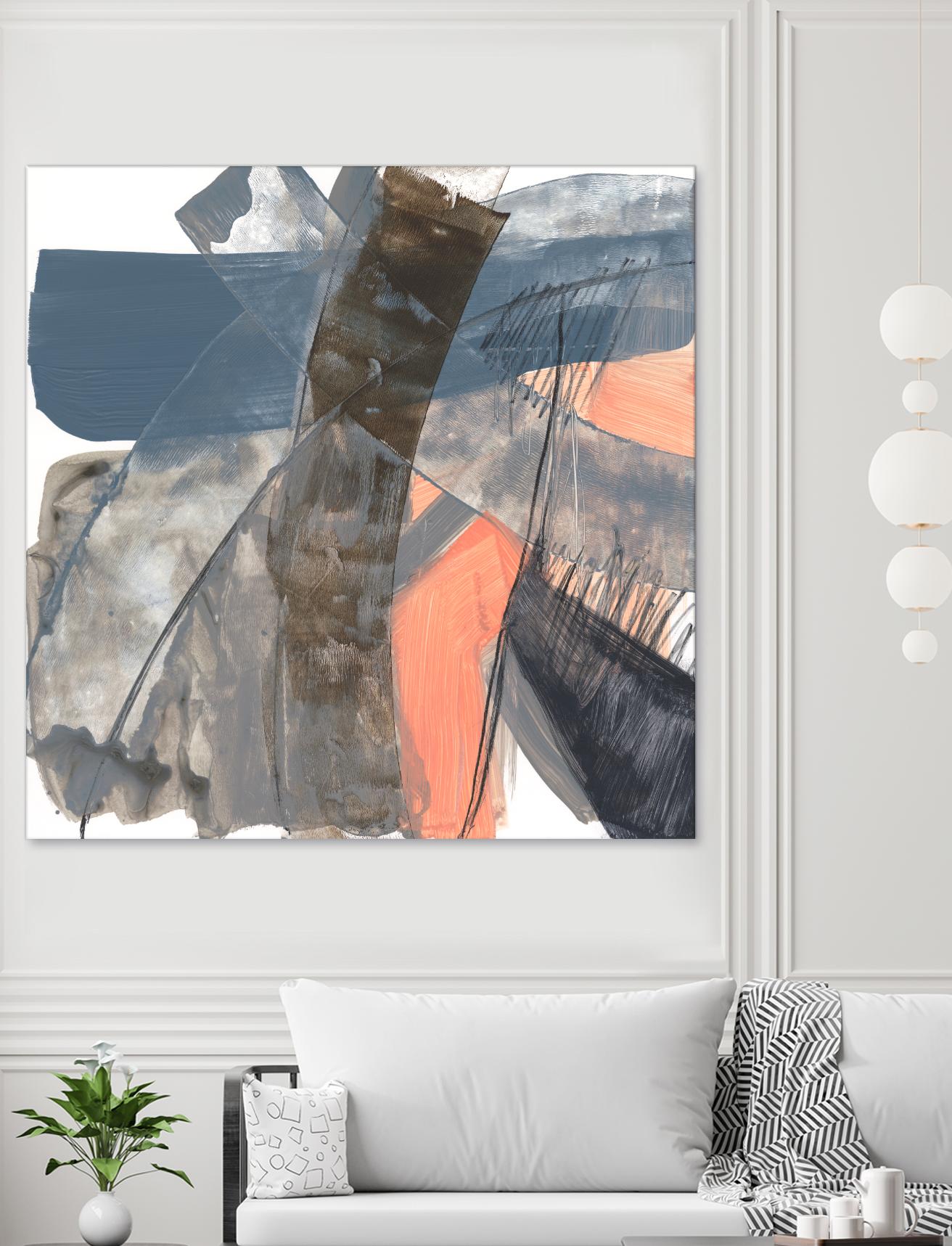 Neutrals & Coral II by Jennifer Goldberger on GIANT ART - grey abstract abstract