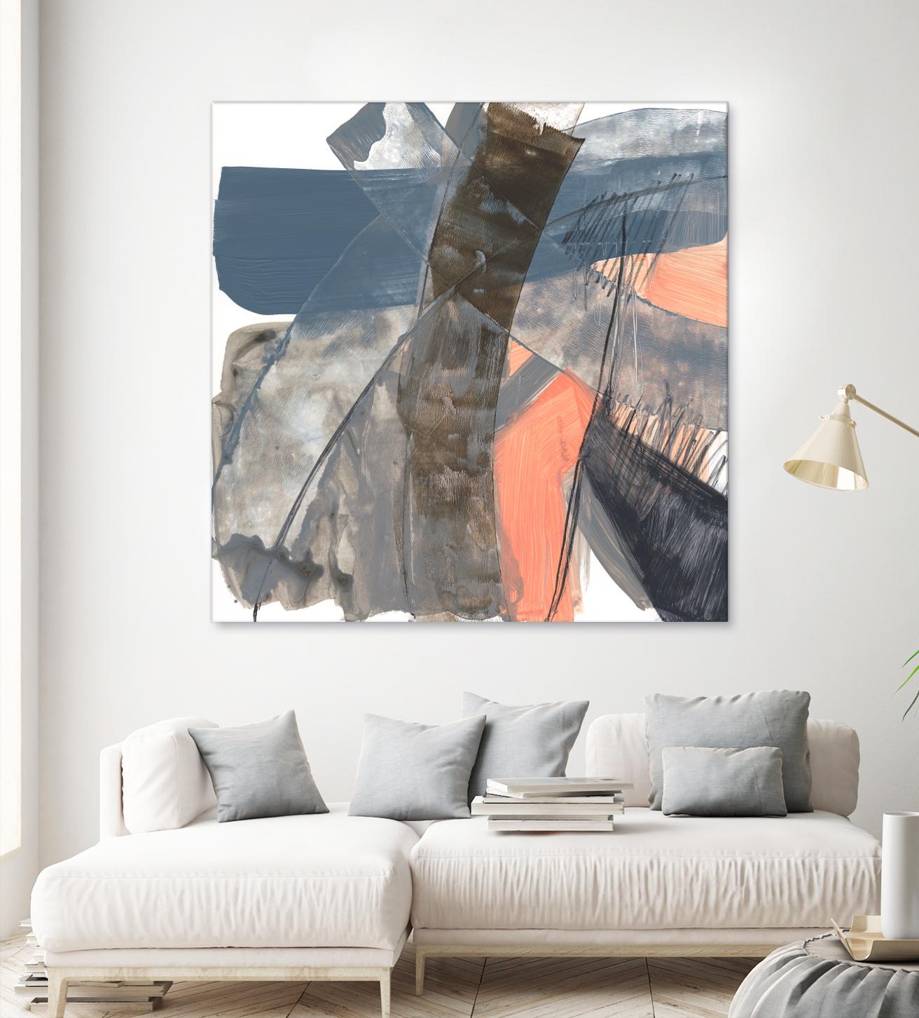 Neutrals & Coral II by Jennifer Goldberger on GIANT ART - grey abstract abstract