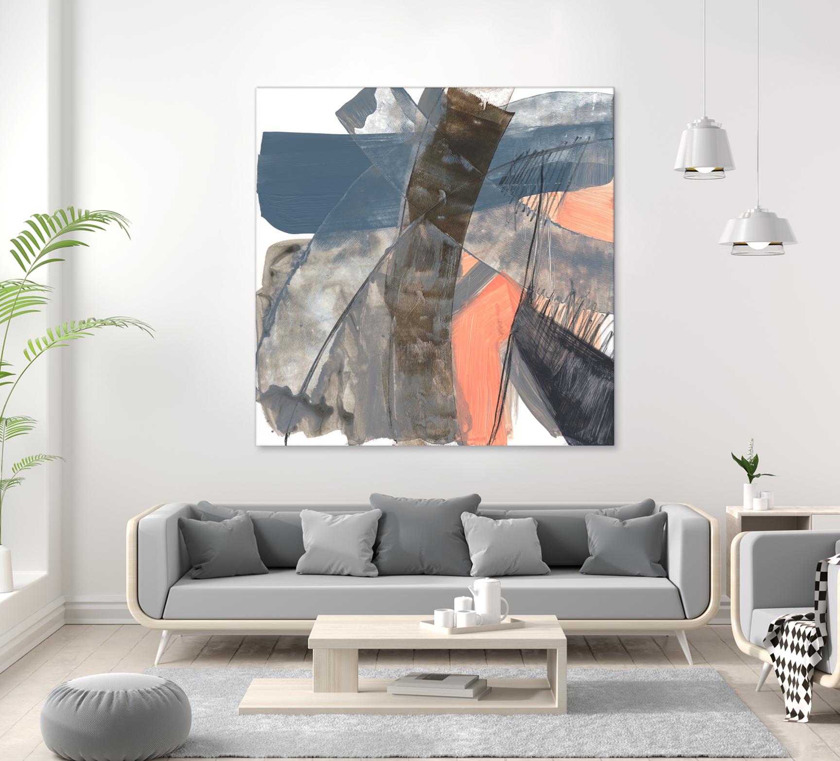 Neutrals & Coral II by Jennifer Goldberger on GIANT ART - grey abstract abstract