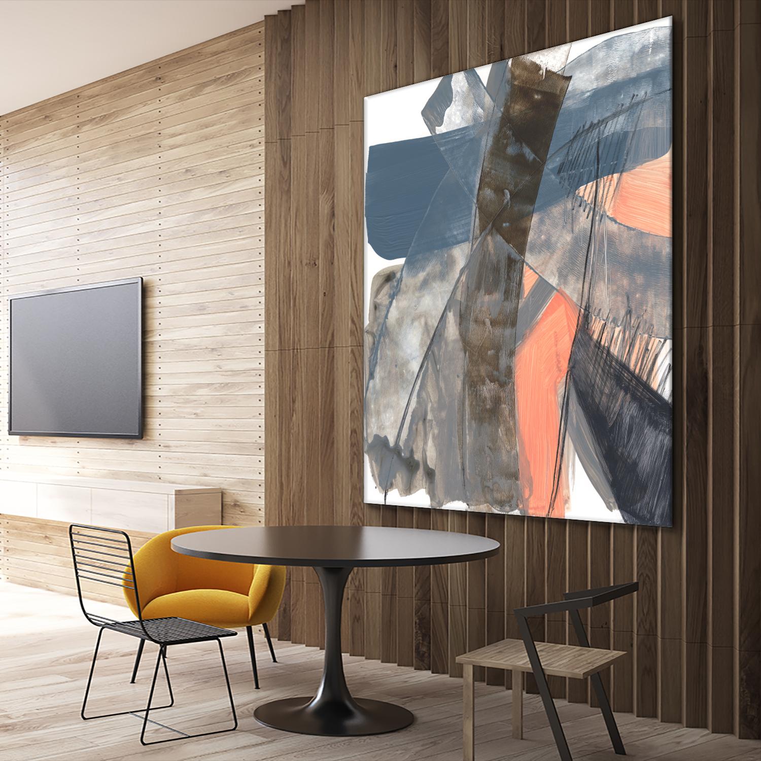 Neutrals & Coral II by Jennifer Goldberger on GIANT ART - grey abstract abstract