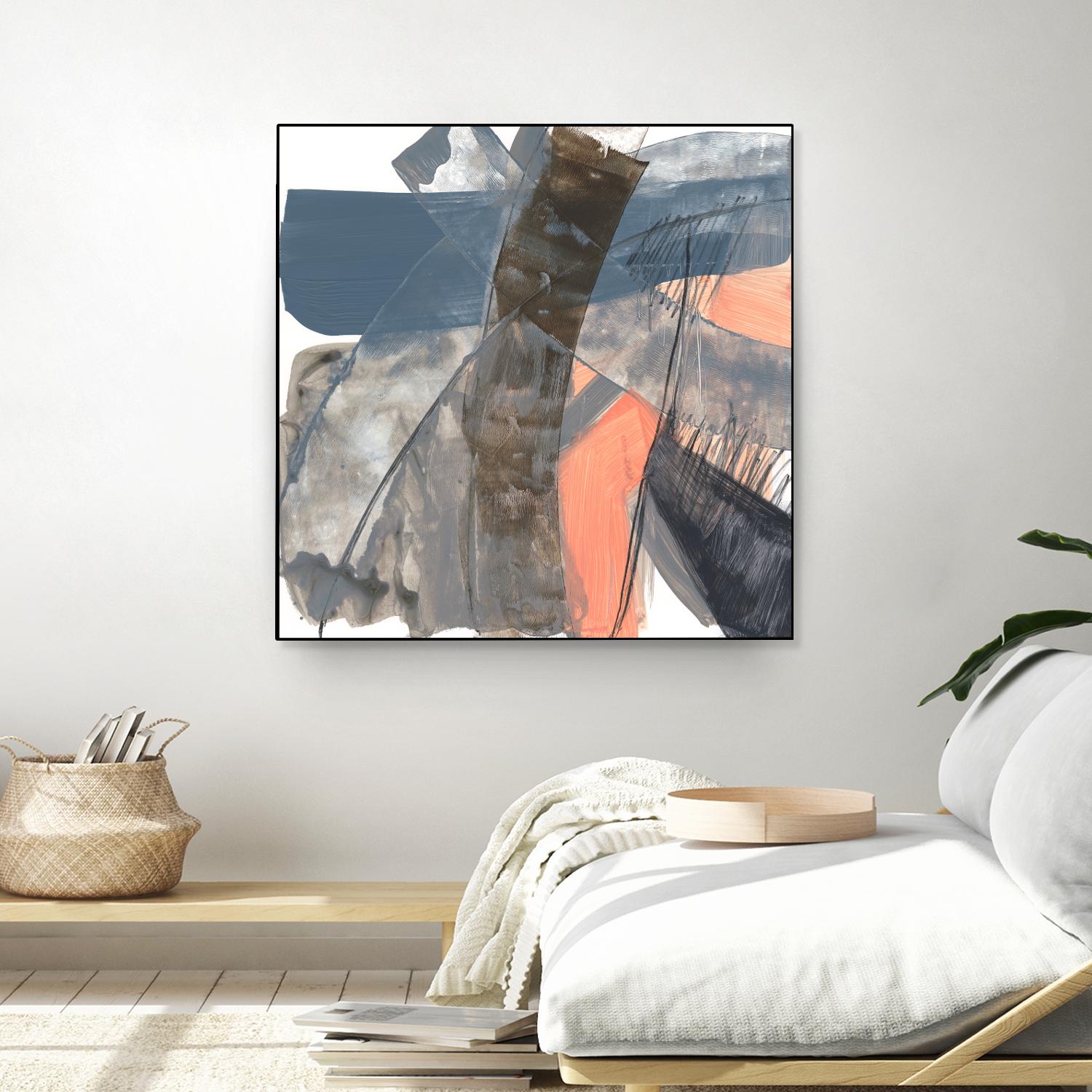 Neutrals & Coral II by Jennifer Goldberger on GIANT ART - grey abstract abstract