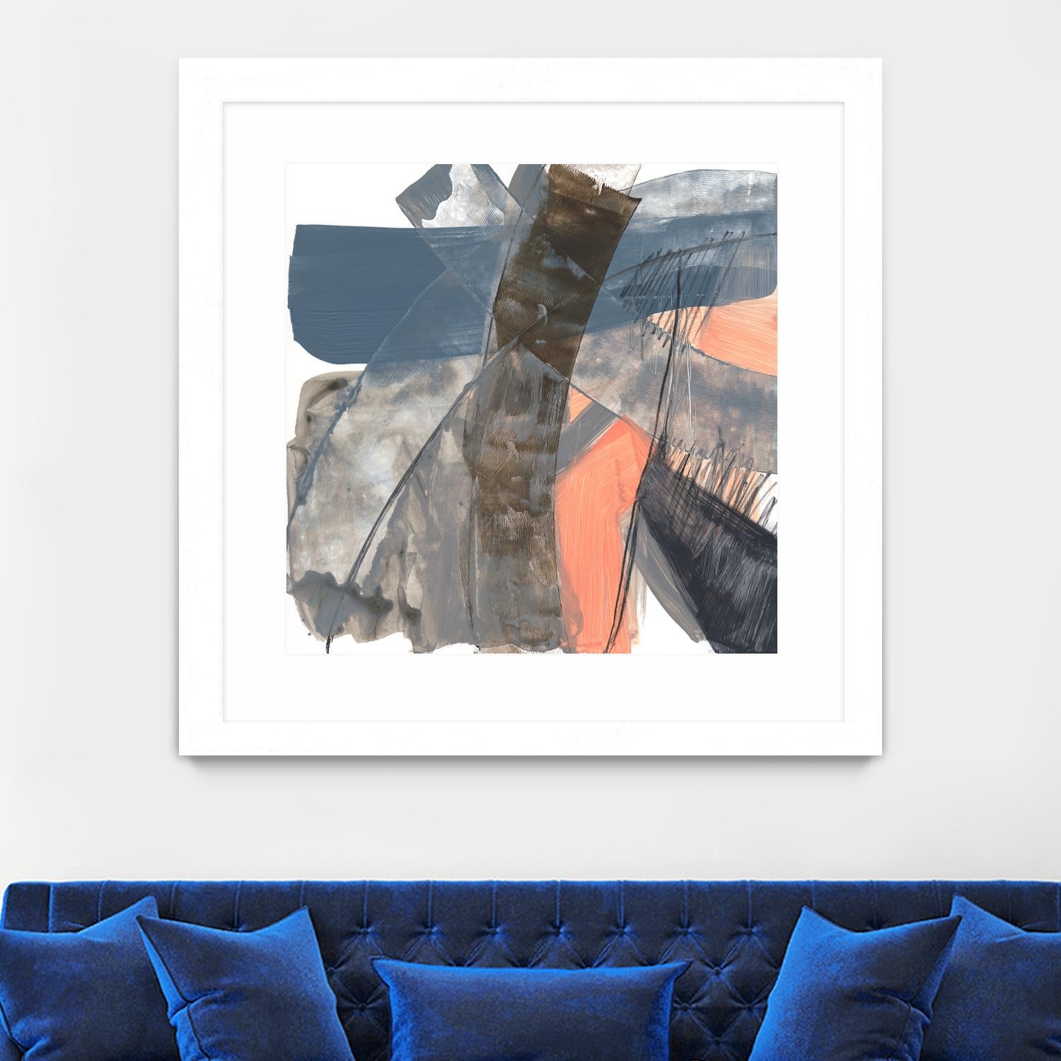 Neutrals & Coral II by Jennifer Goldberger on GIANT ART - grey abstract abstract