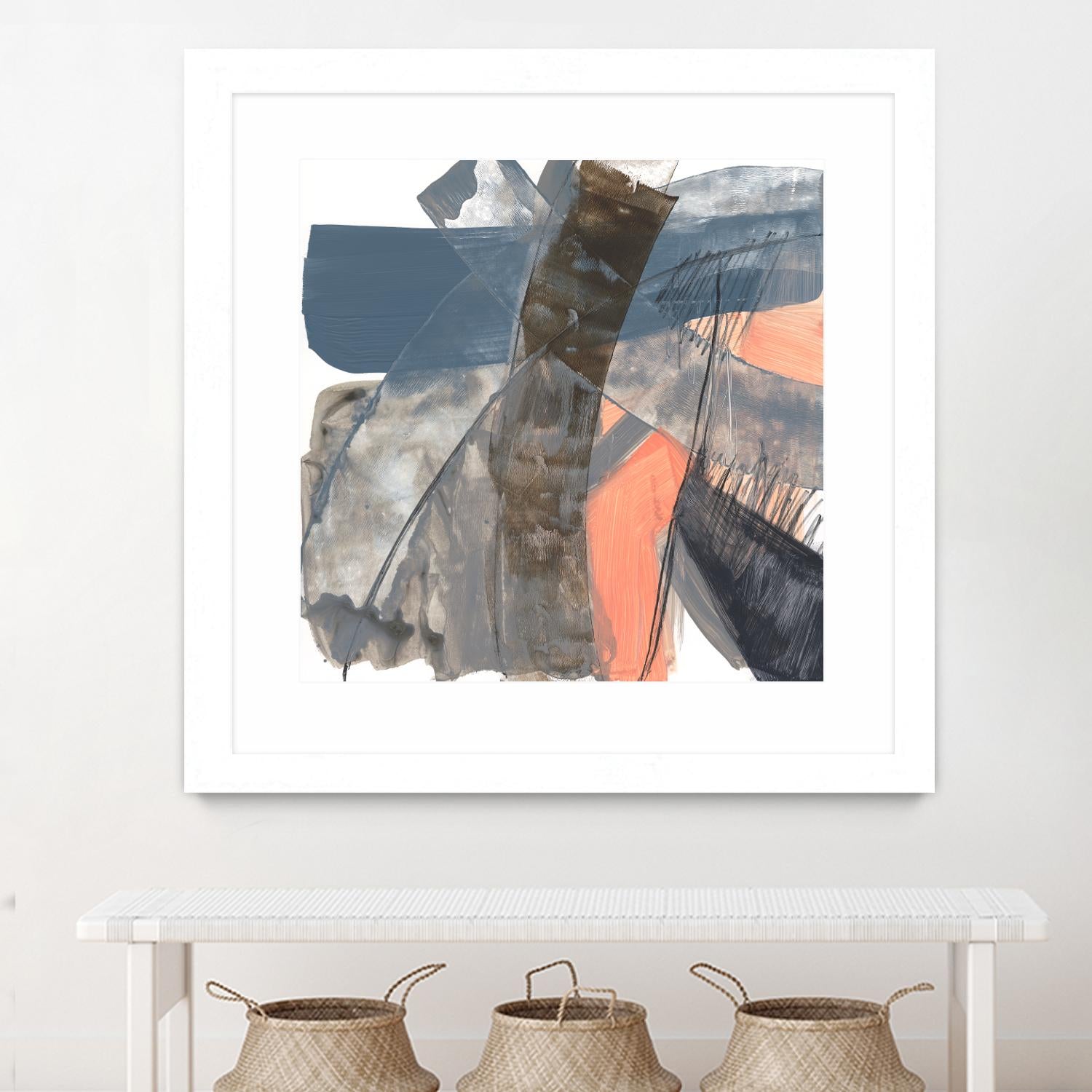 Neutrals & Coral II by Jennifer Goldberger on GIANT ART - grey abstract abstract