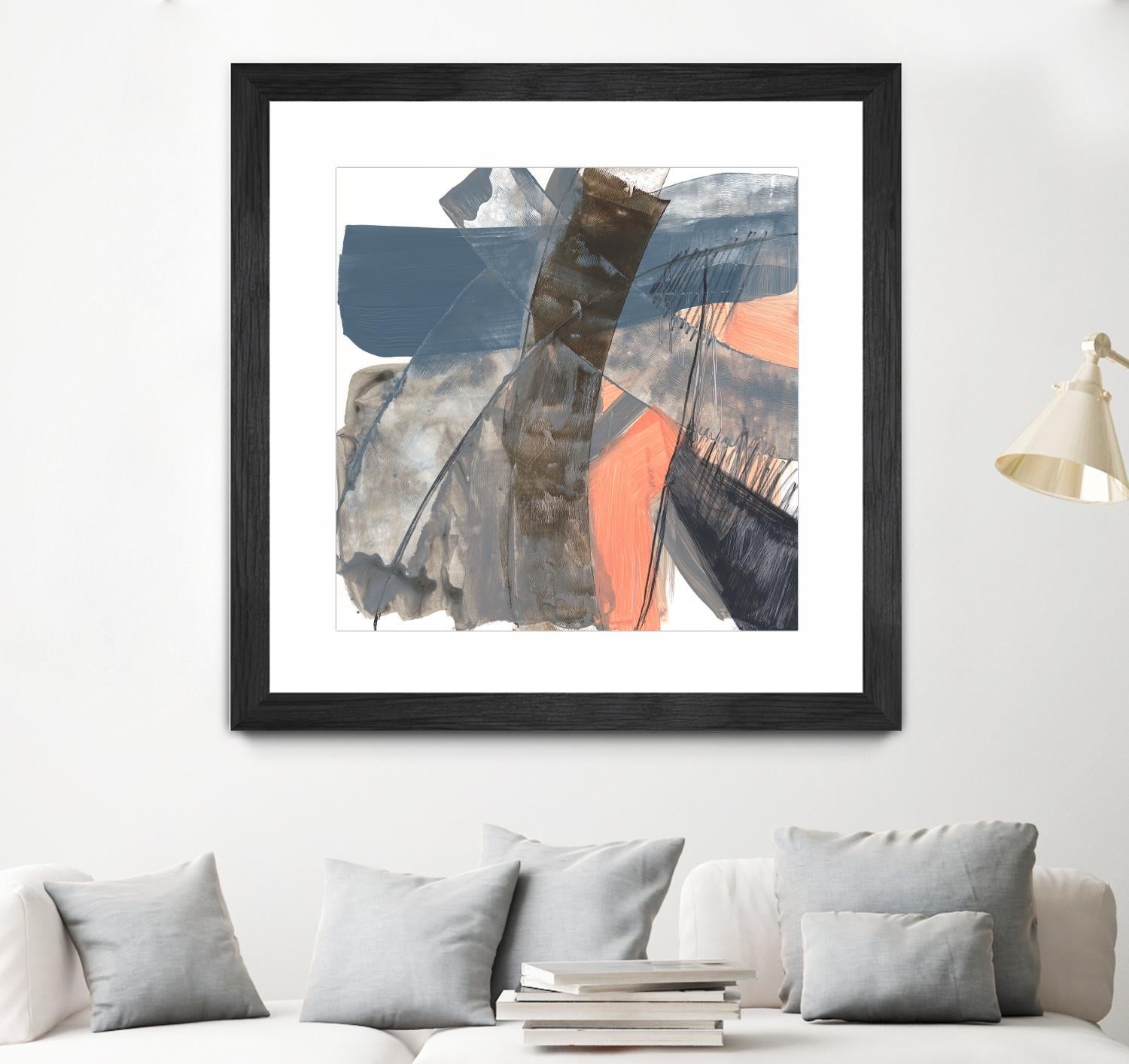 Neutrals & Coral II by Jennifer Goldberger on GIANT ART - grey abstract abstract