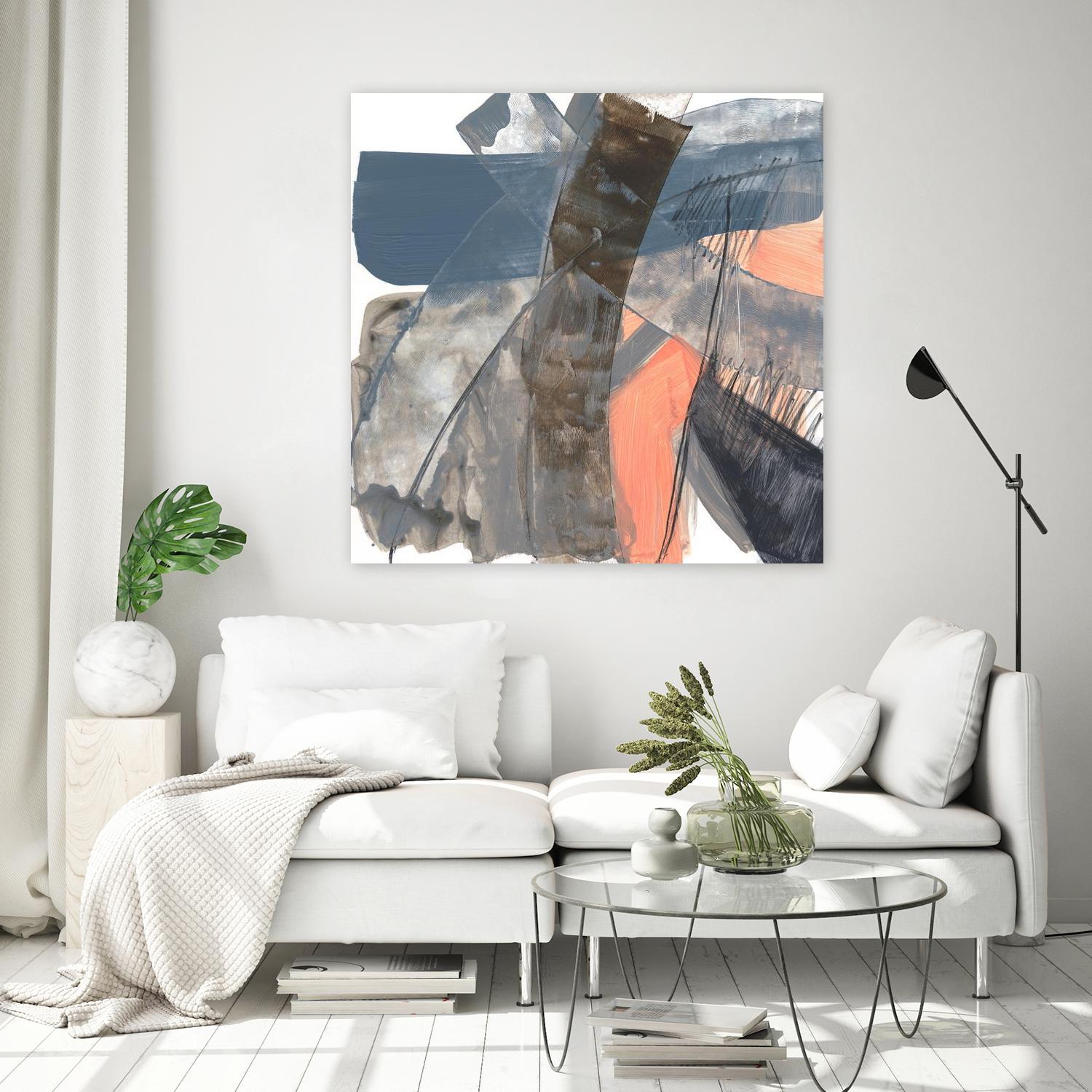 Neutrals & Coral II by Jennifer Goldberger on GIANT ART - grey abstract abstract