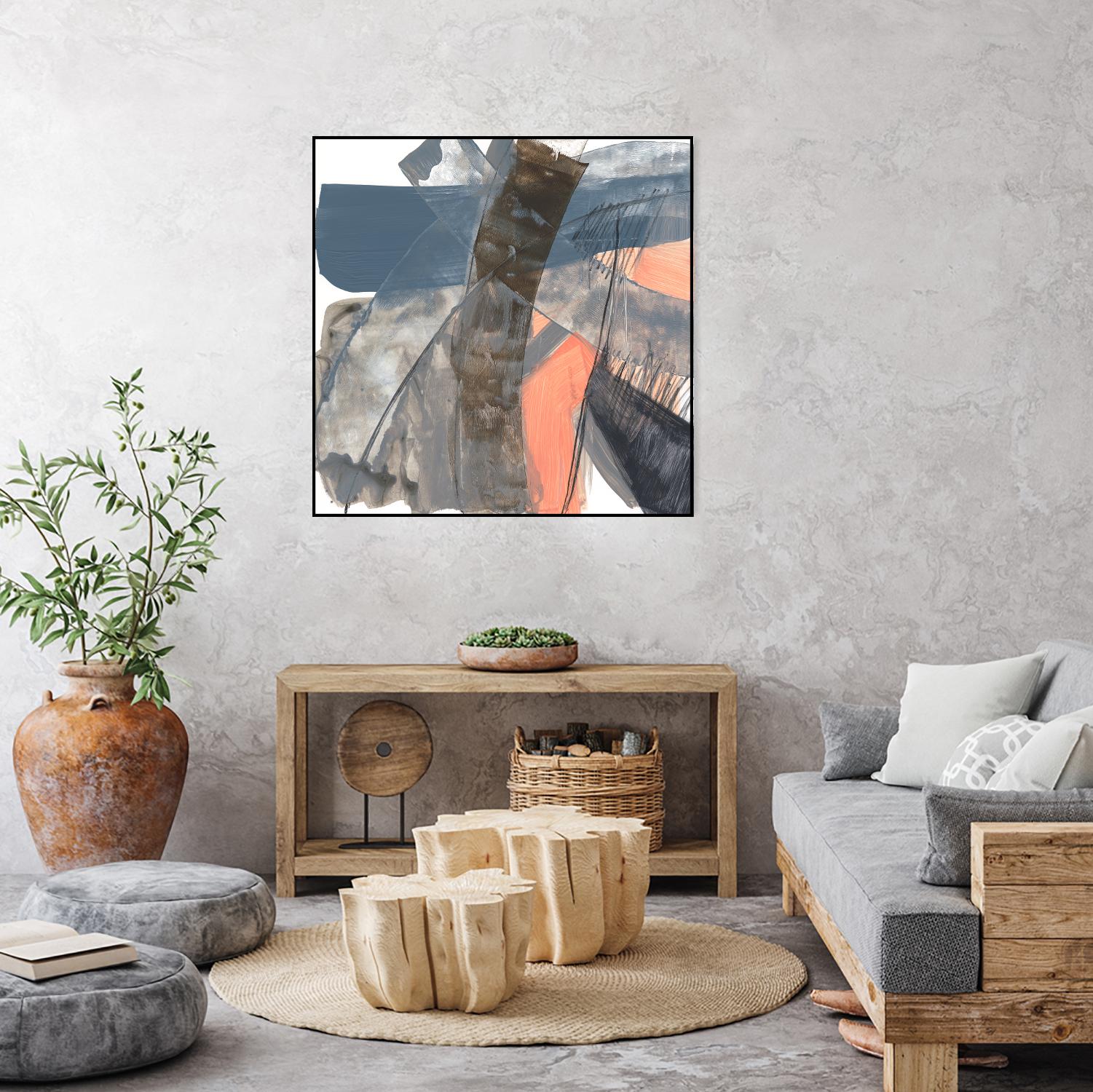 Neutrals & Coral II by Jennifer Goldberger on GIANT ART - grey abstract abstract