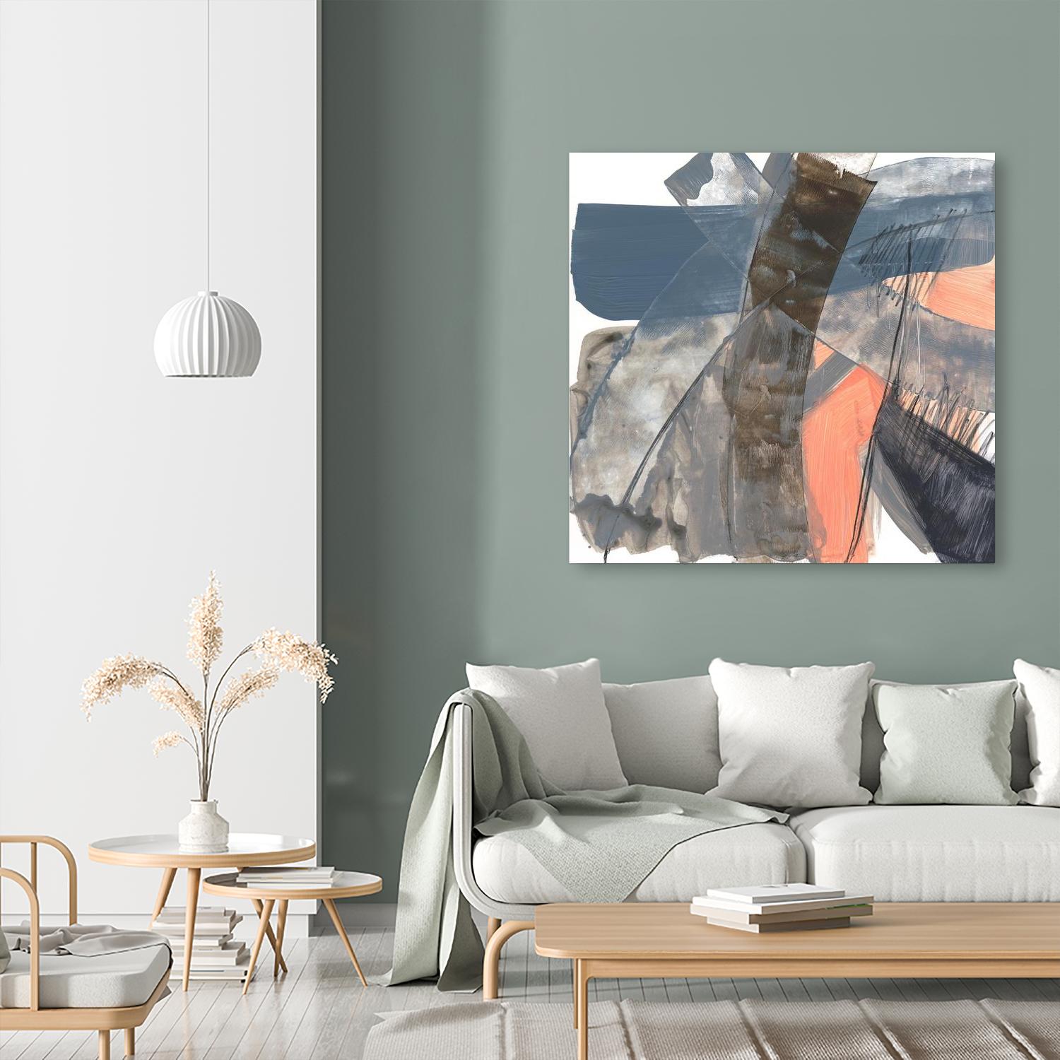 Neutrals & Coral II by Jennifer Goldberger on GIANT ART - grey abstract abstract