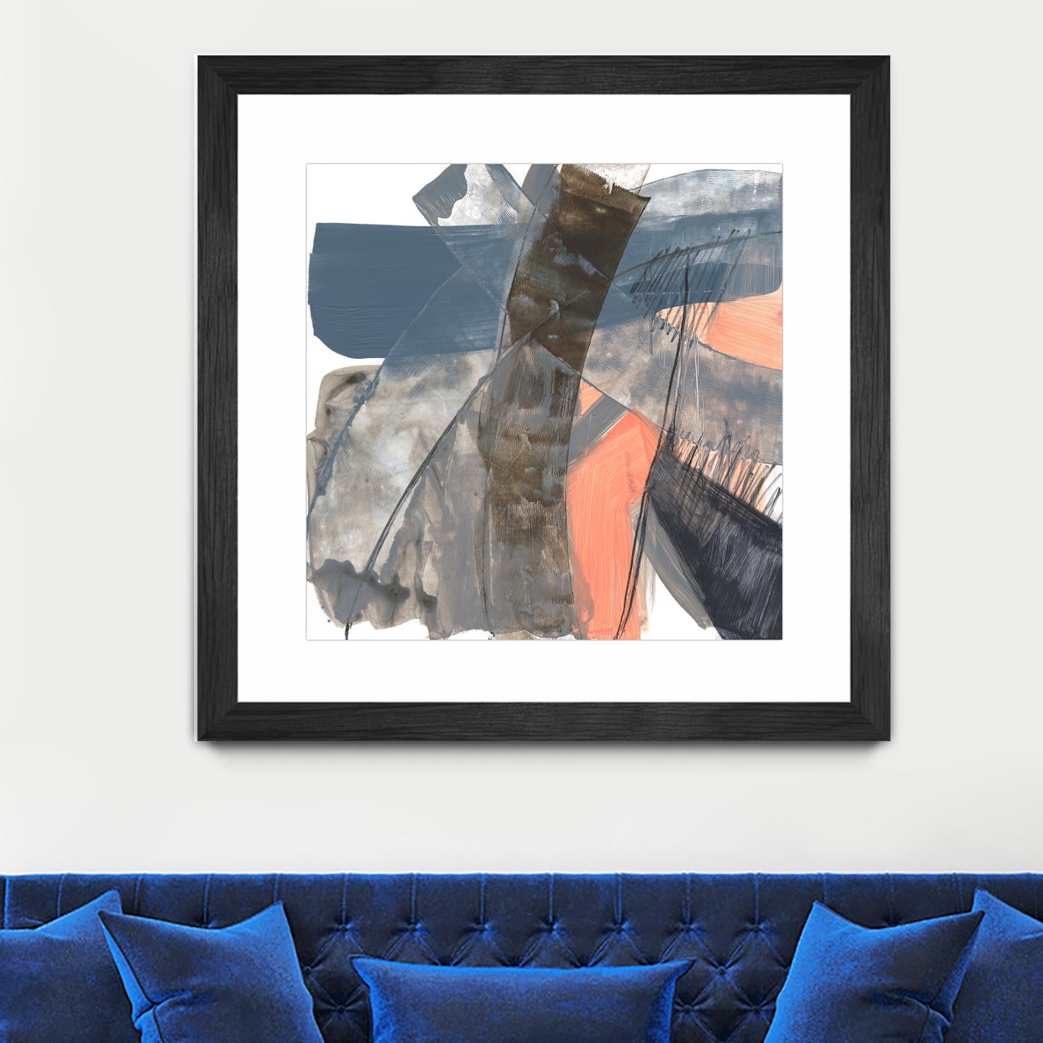 Neutrals & Coral II by Jennifer Goldberger on GIANT ART - grey abstract abstract