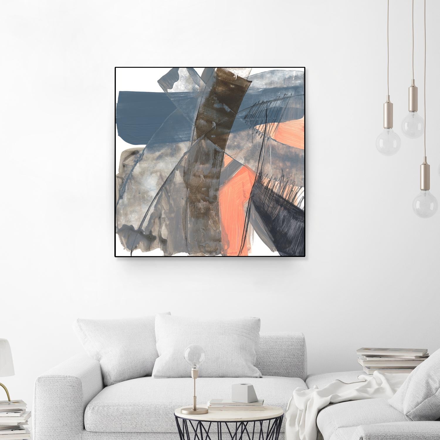 Neutrals & Coral II by Jennifer Goldberger on GIANT ART - grey abstract abstract