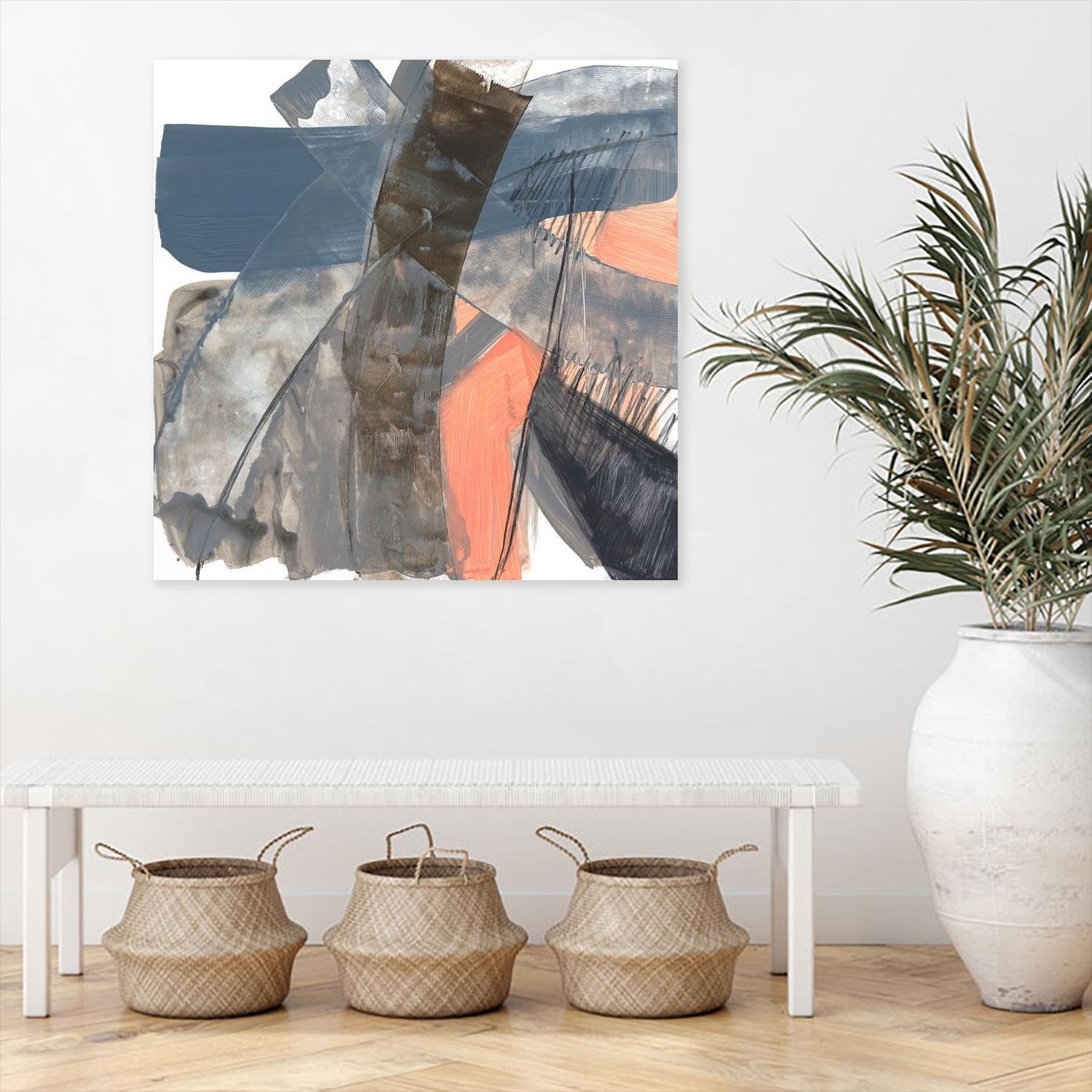 Neutrals & Coral II by Jennifer Goldberger on GIANT ART - grey abstract abstract