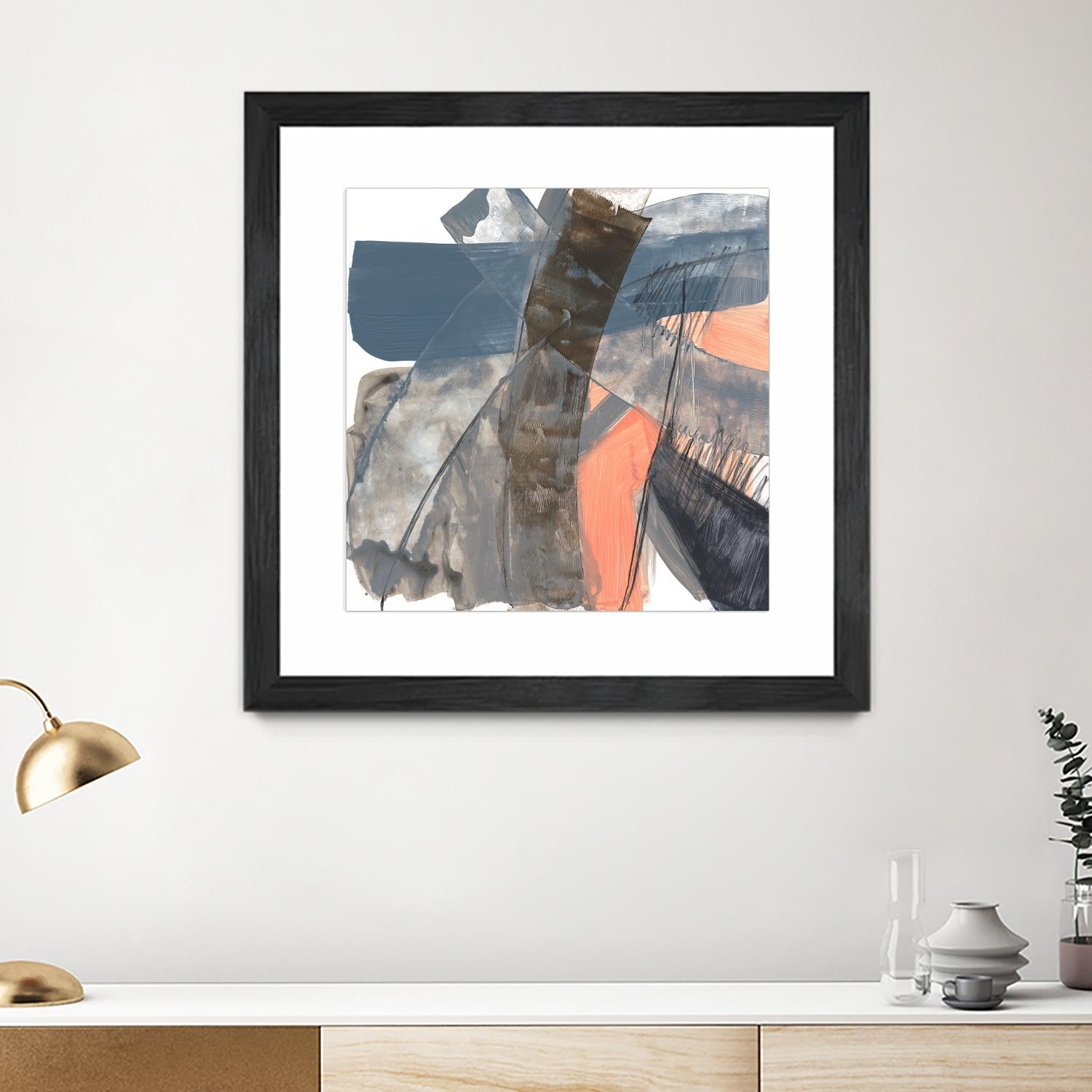 Neutrals & Coral II by Jennifer Goldberger on GIANT ART - grey abstract abstract