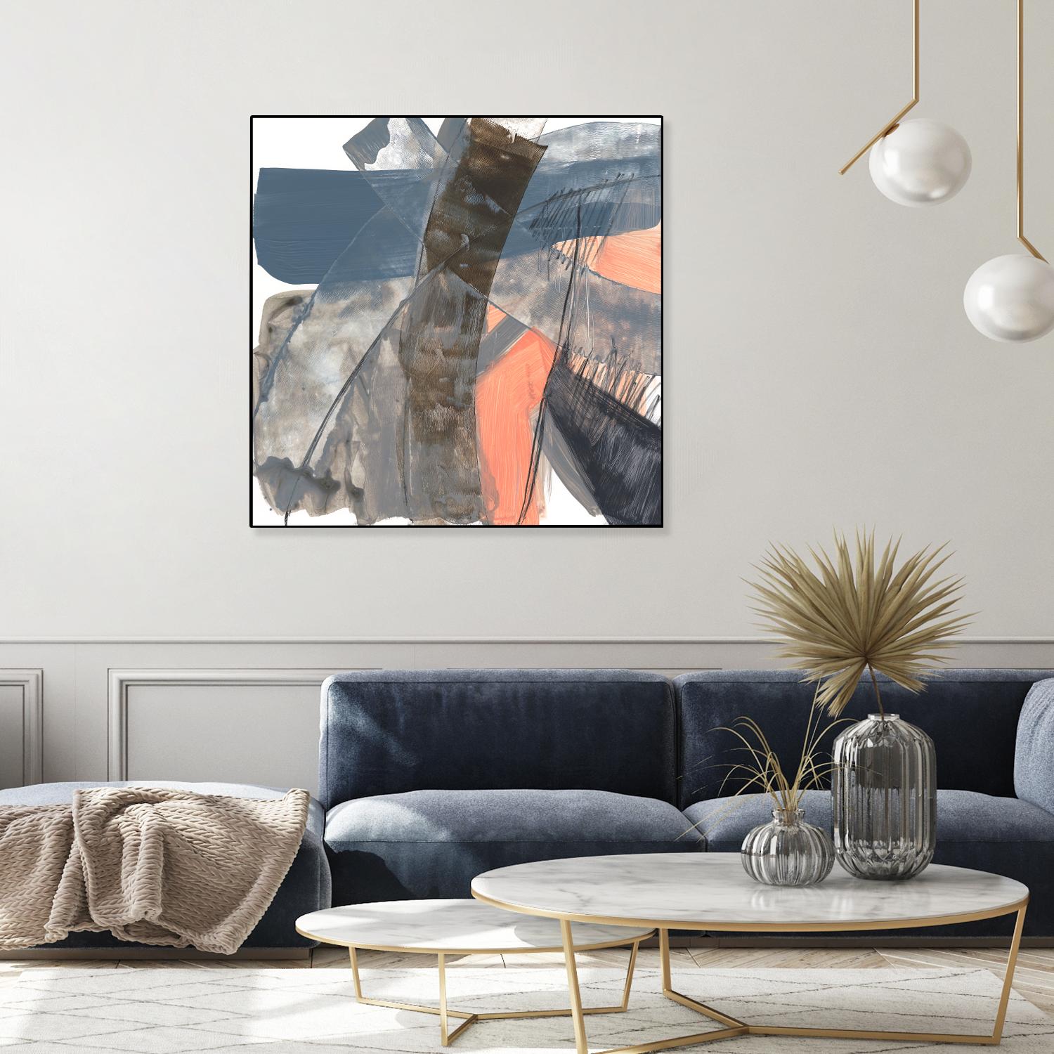 Neutrals & Coral II by Jennifer Goldberger on GIANT ART - grey abstract abstract