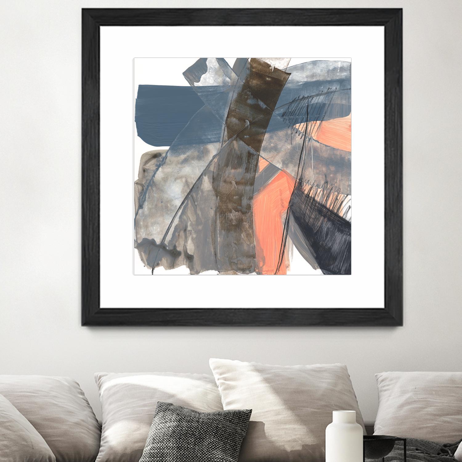 Neutrals & Coral II by Jennifer Goldberger on GIANT ART - grey abstract abstract