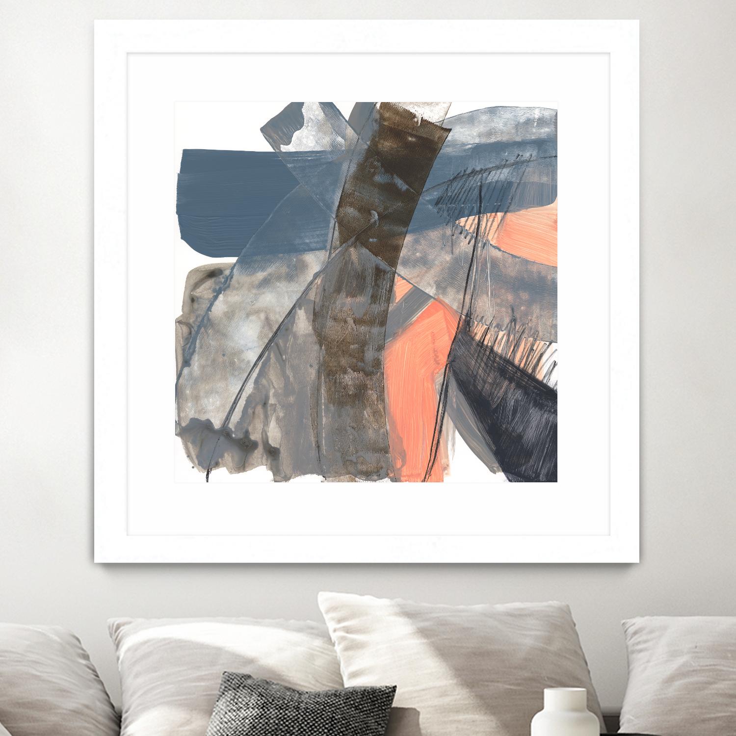 Neutrals & Coral II by Jennifer Goldberger on GIANT ART - grey abstract abstract