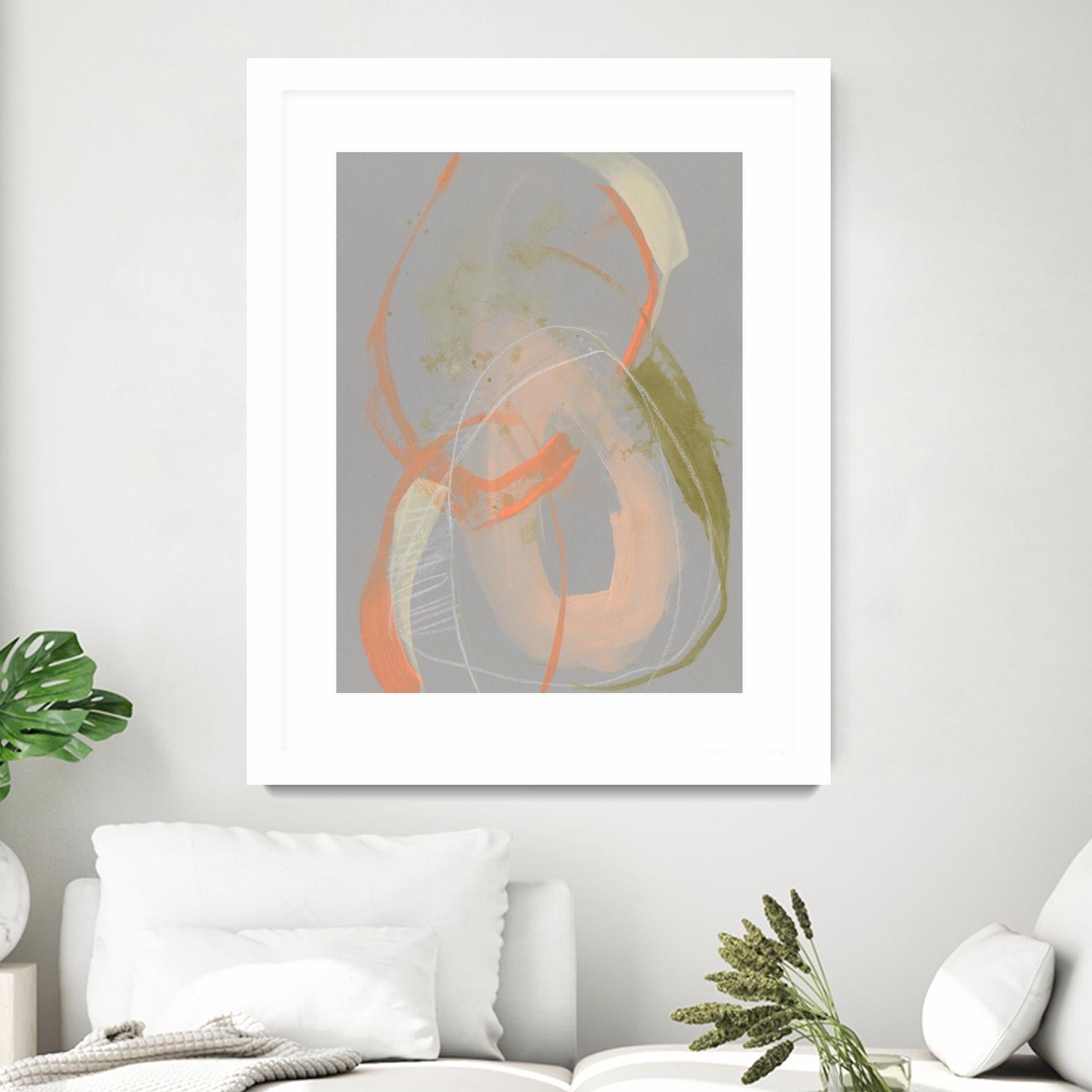 Pastel Loops I by Jennifer Goldberger on GIANT ART - orange abstract abstract