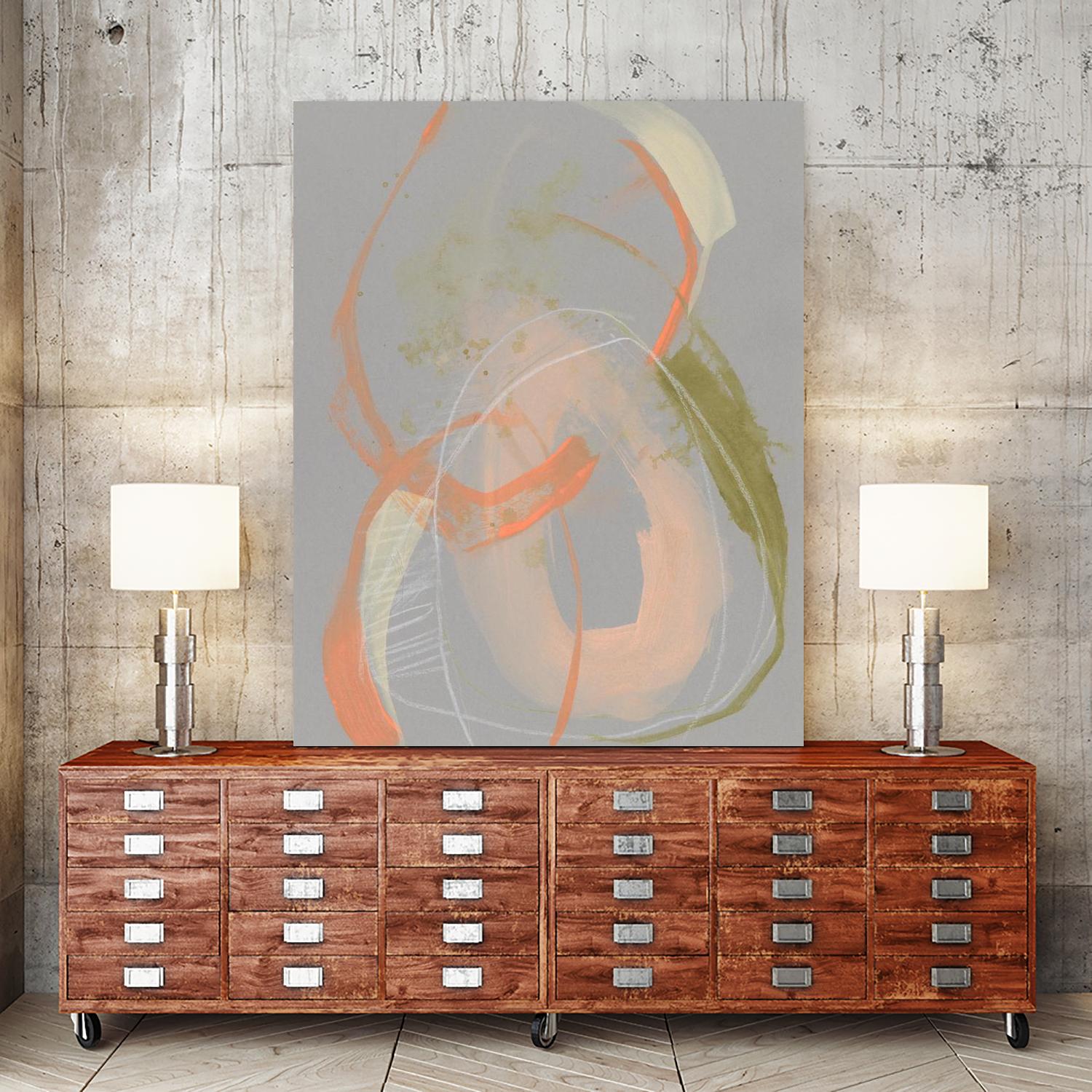 Pastel Loops I by Jennifer Goldberger on GIANT ART - orange abstract abstract