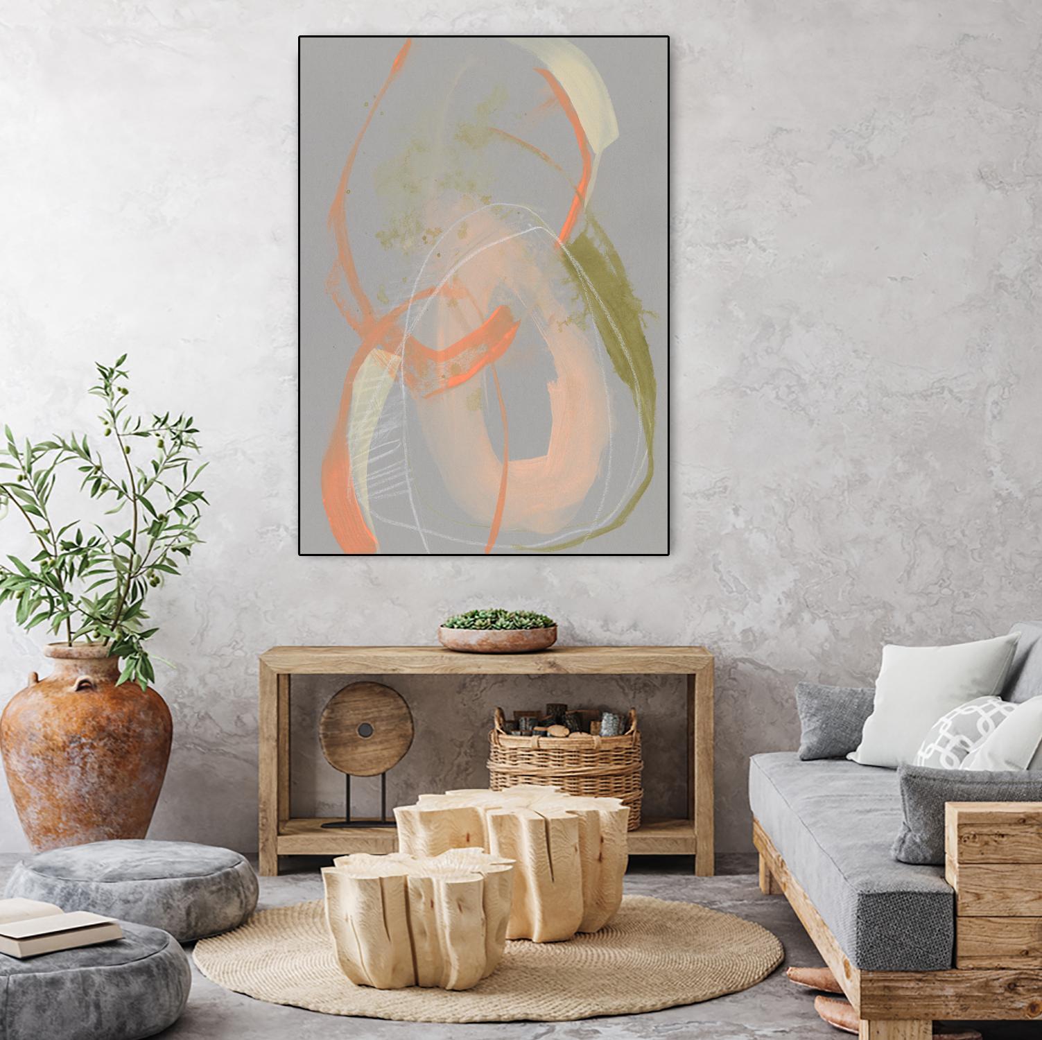 Pastel Loops I by Jennifer Goldberger on GIANT ART - orange abstract abstract