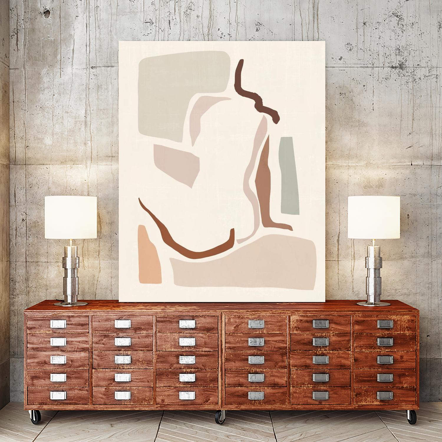 Lounge Abstract I by Victoria Barnes on GIANT ART - pink fashion & figurative abstract