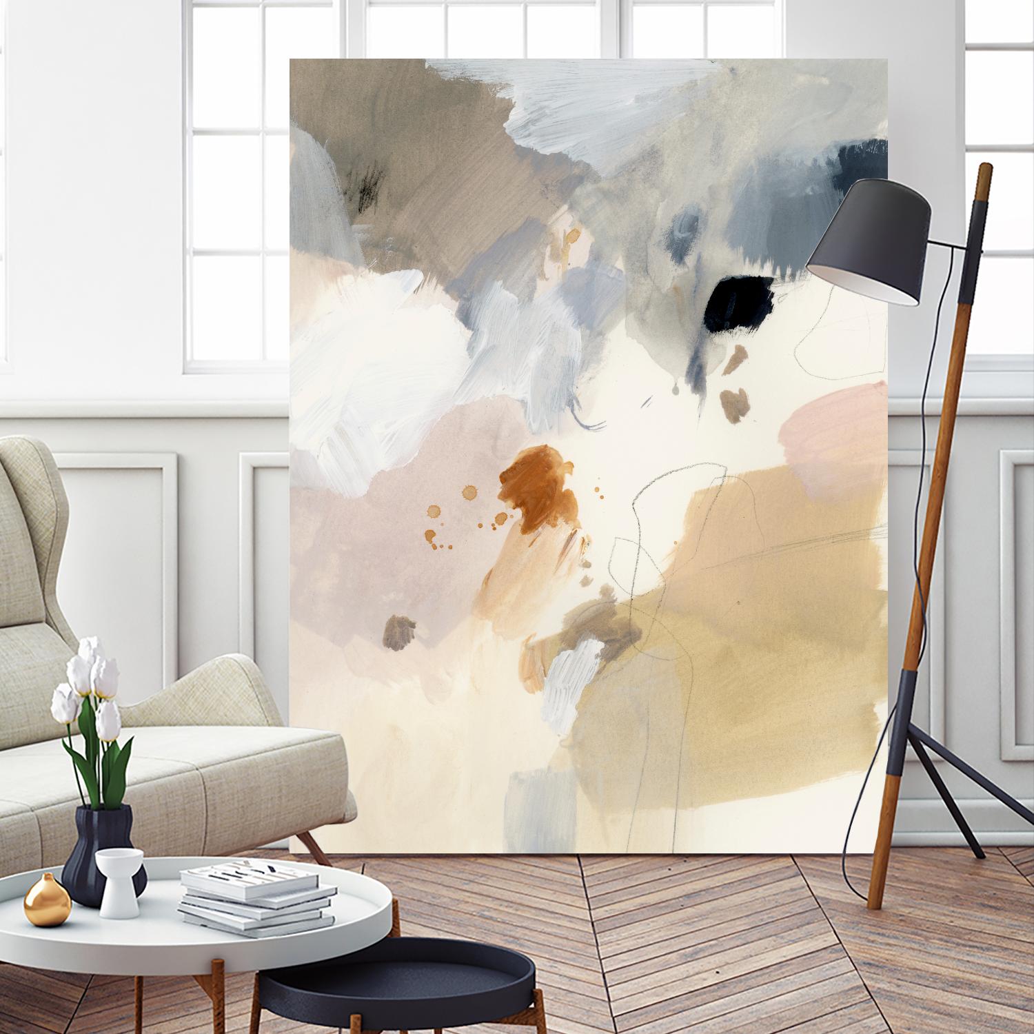 Neutral Scrawl I by Victoria Barnes on GIANT ART - beige abstract abstract