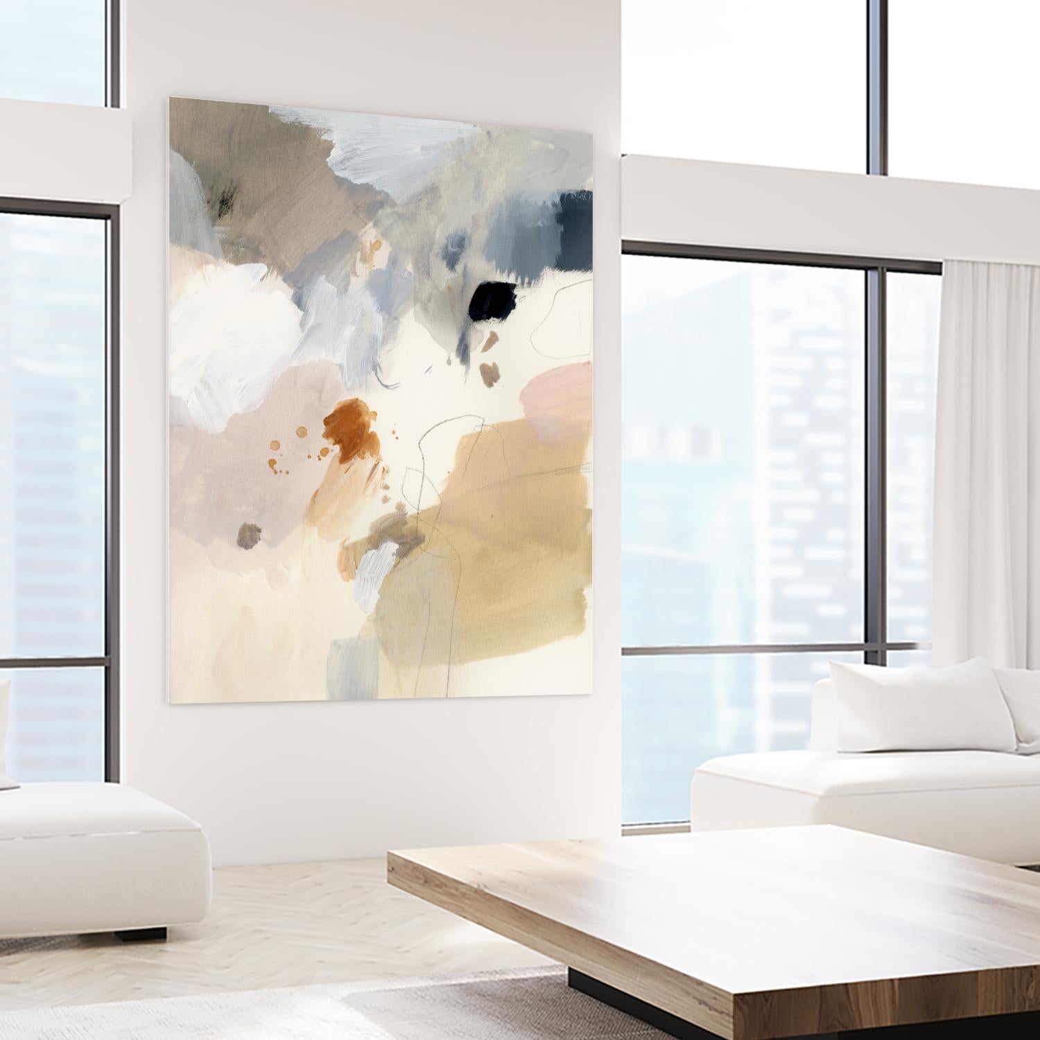 Neutral Scrawl I by Victoria Barnes on GIANT ART - beige abstract abstract