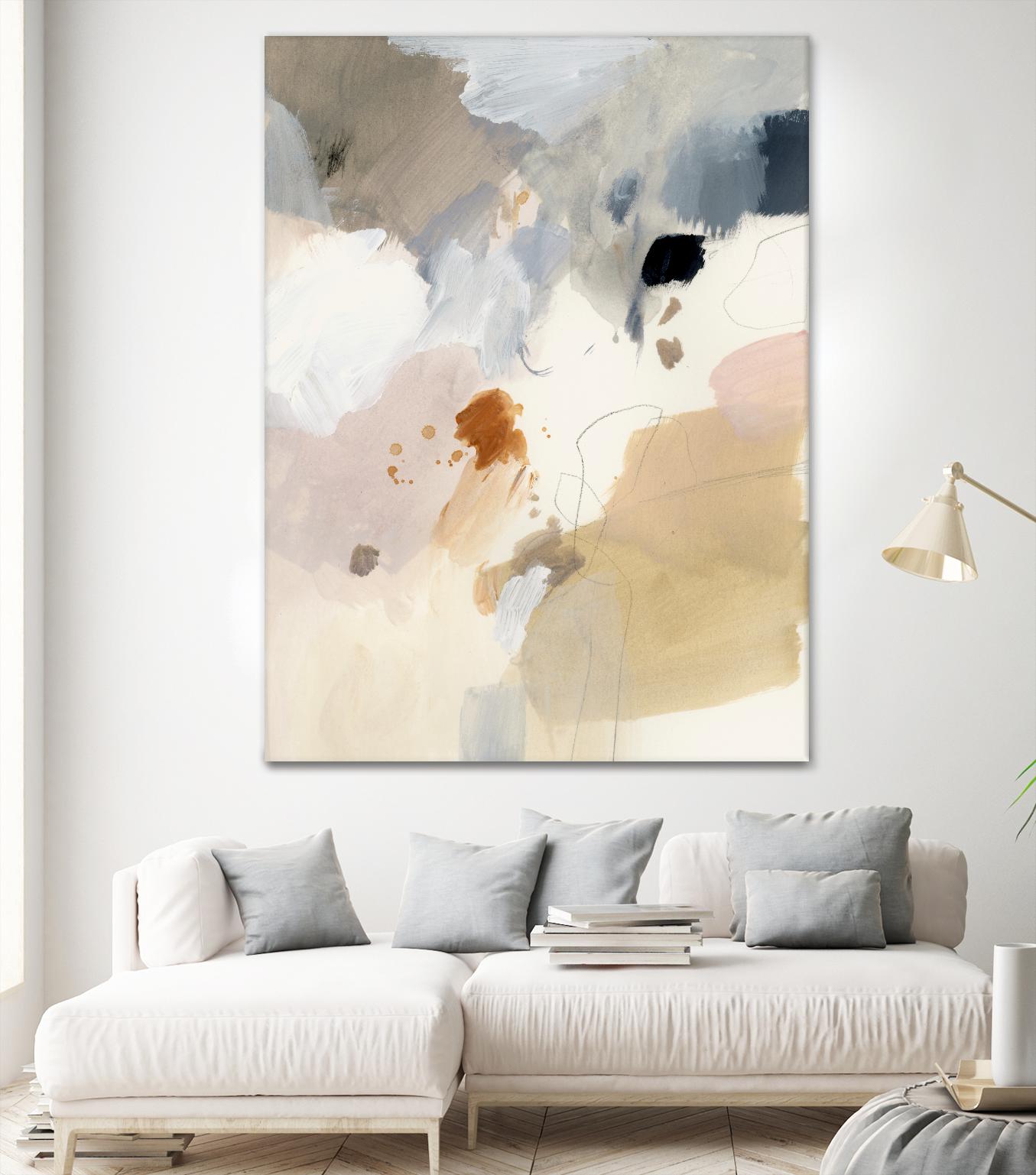 Neutral Scrawl I by Victoria Barnes on GIANT ART - beige abstract abstract