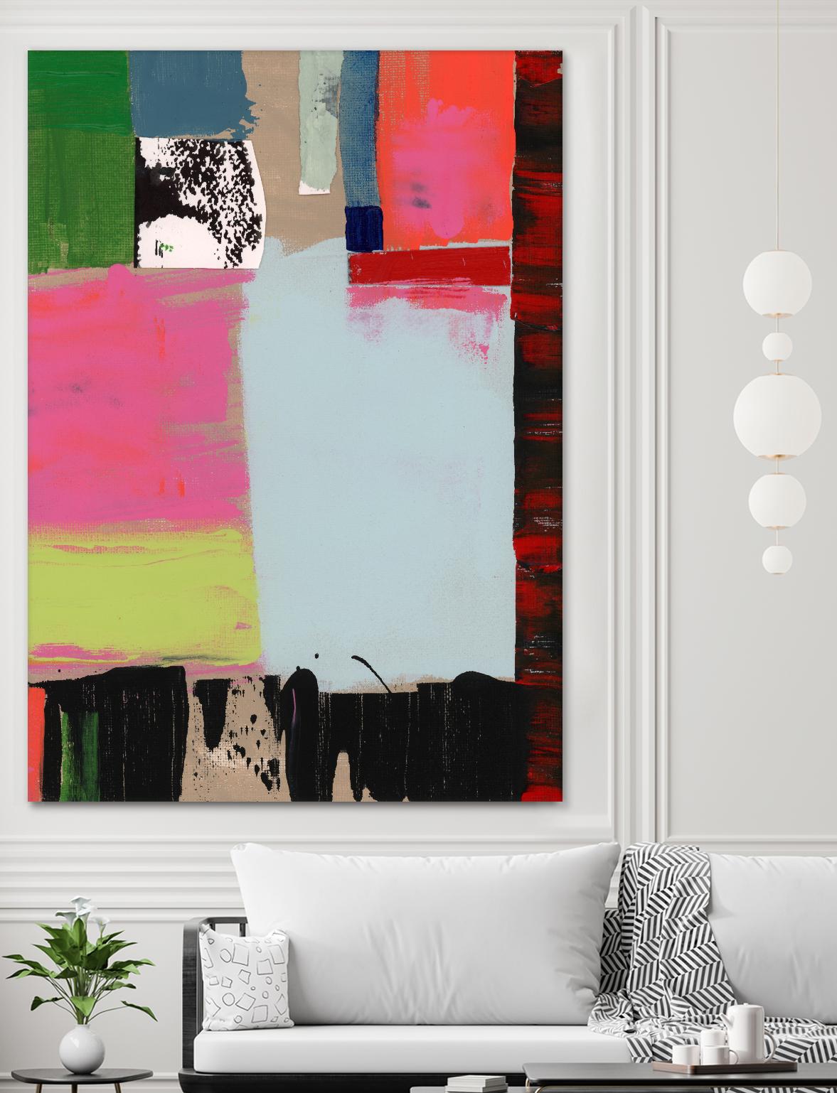 Pink Blocks III by Cartissi on GIANT ART - red abstract abstract