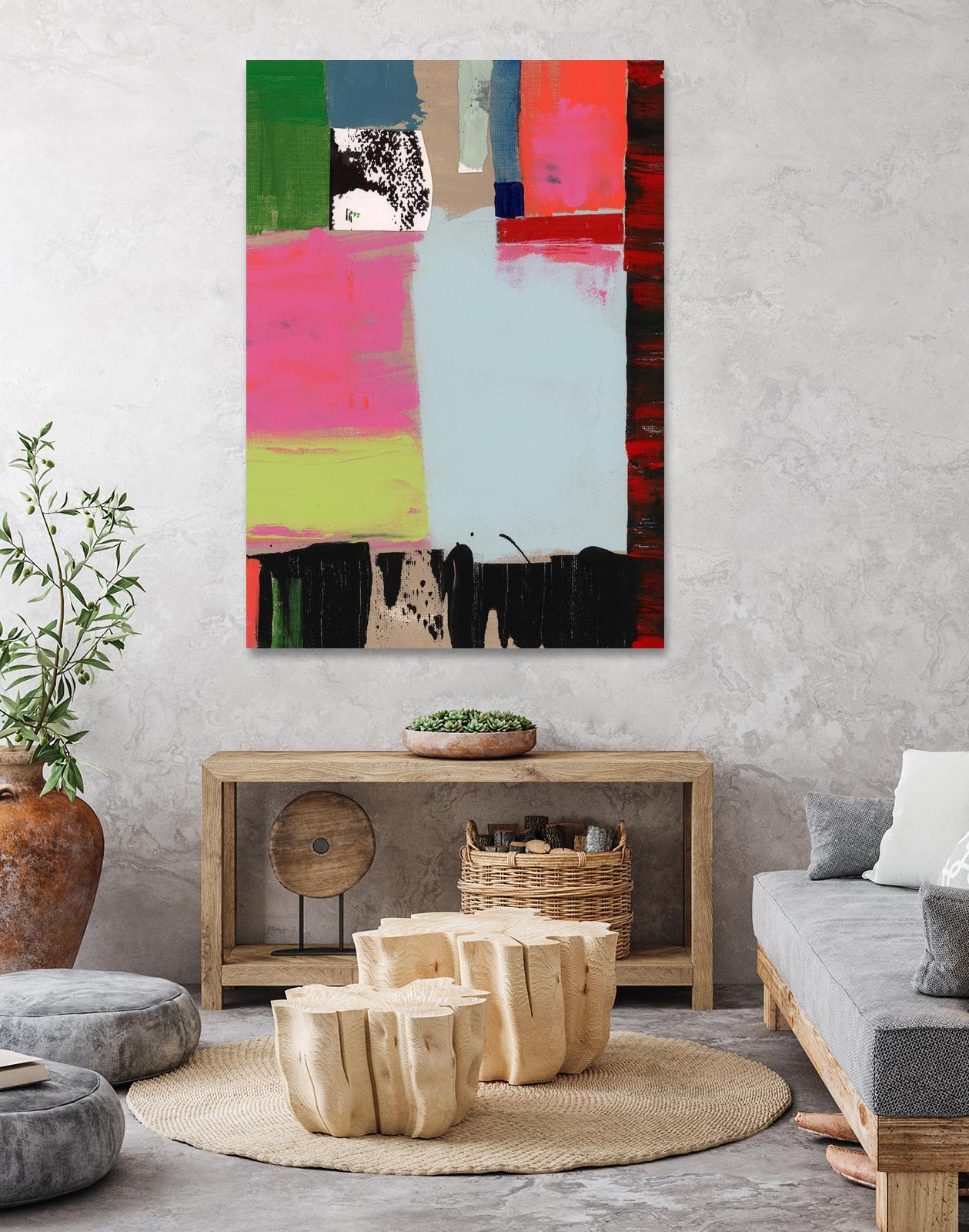 Pink Blocks III by Cartissi on GIANT ART - red abstract abstract