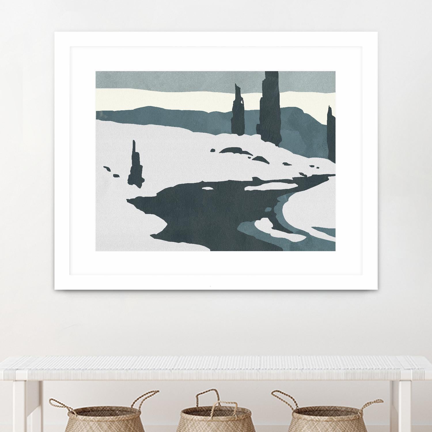 Cutter Island II by Jacob Green on GIANT ART - blue landscapes & seascapes forest