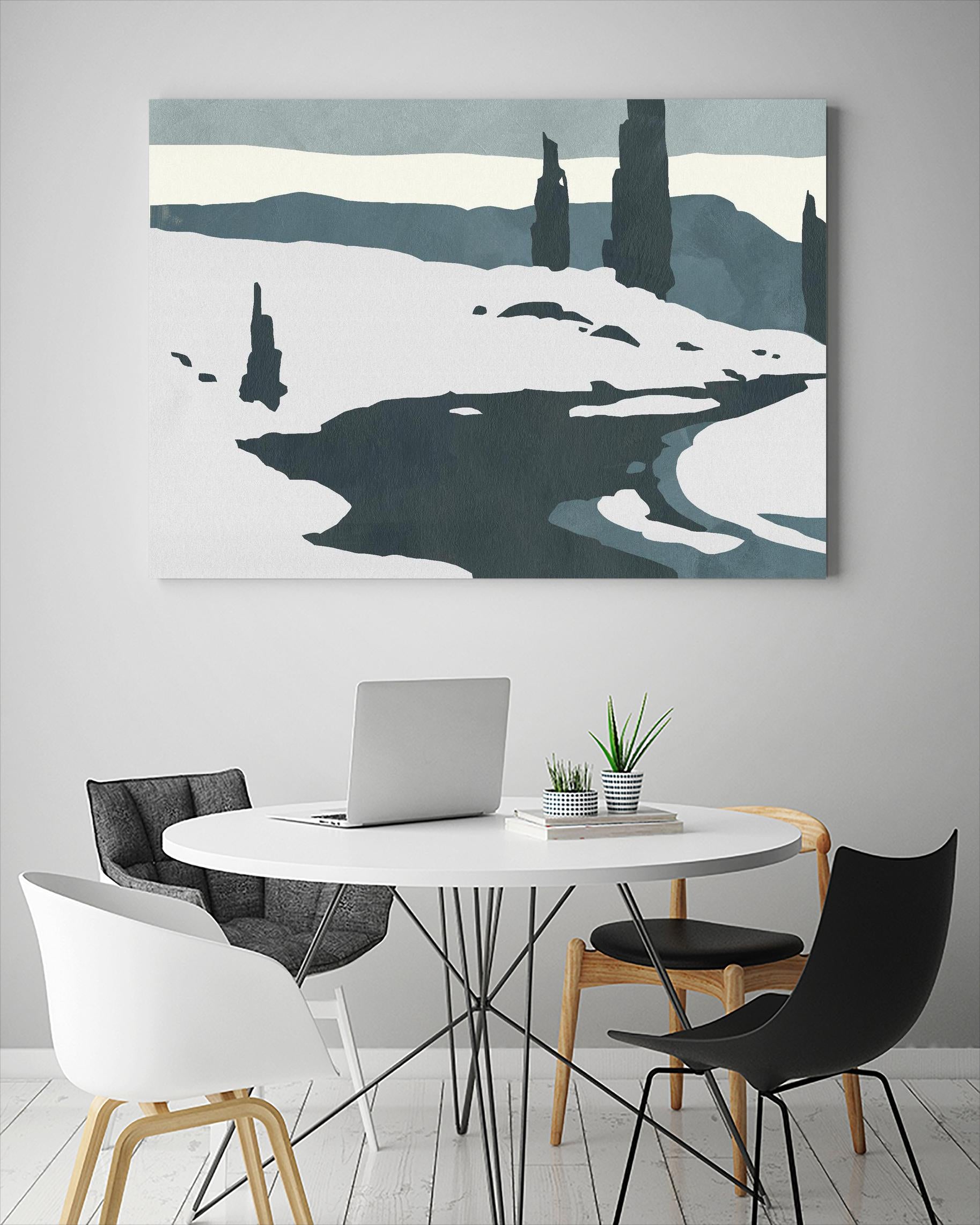 Cutter Island II by Jacob Green on GIANT ART - blue landscapes & seascapes forest