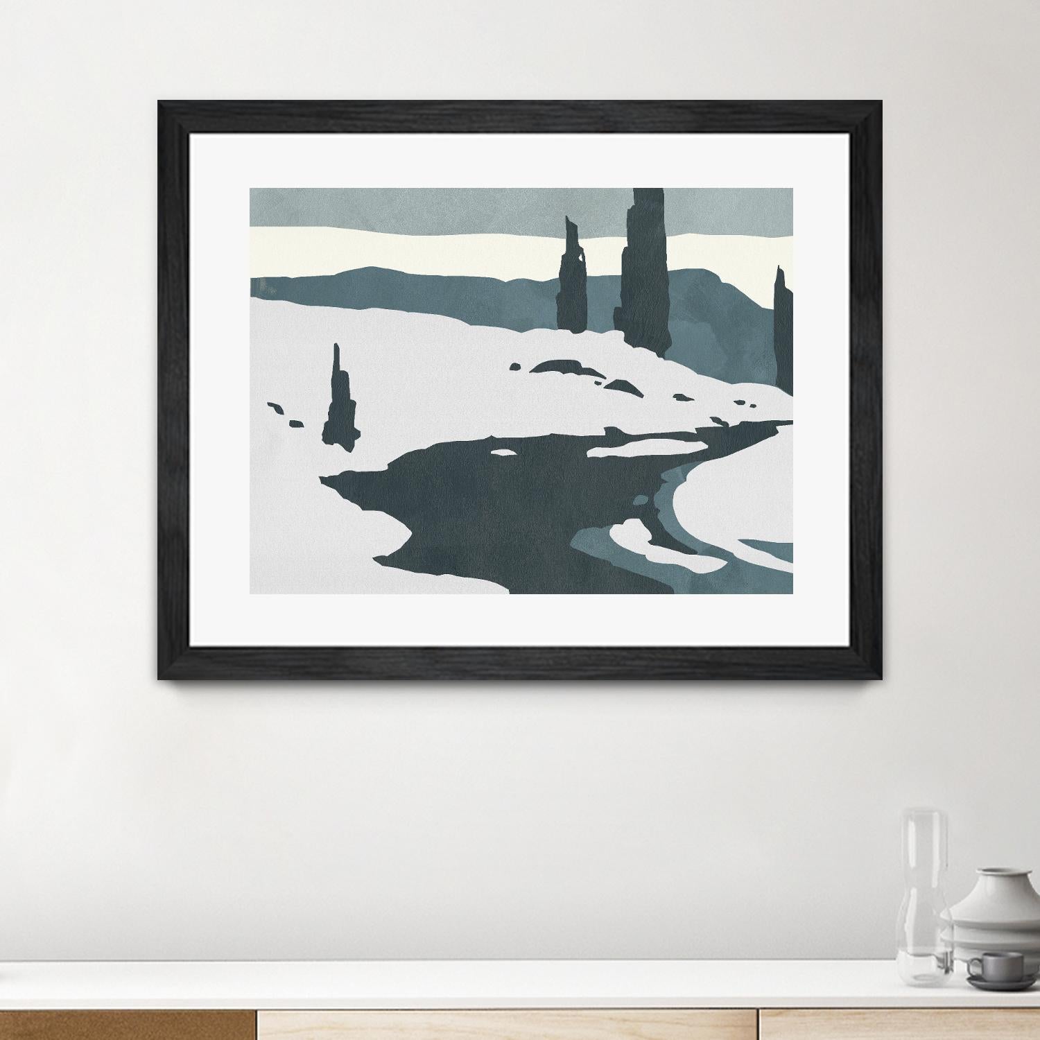 Cutter Island II by Jacob Green on GIANT ART - blue landscapes & seascapes forest