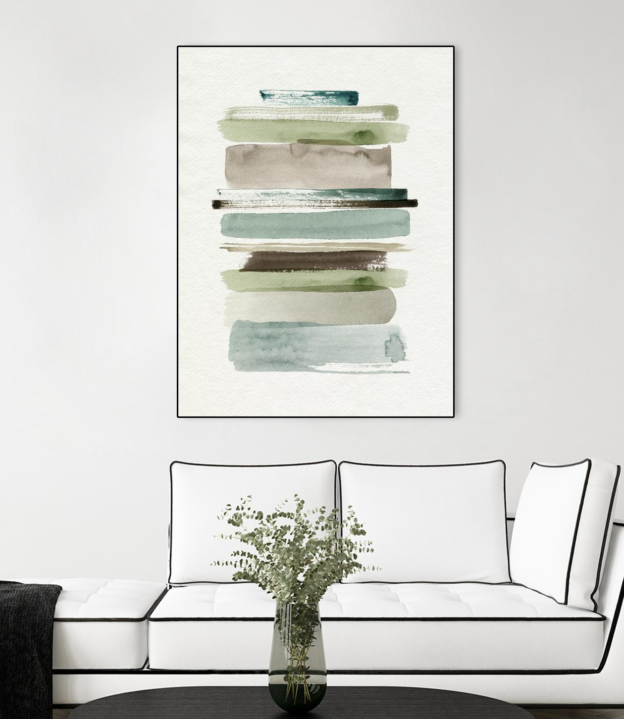 Grass Stains II by Grace Popp on GIANT ART - beige abstract stripe