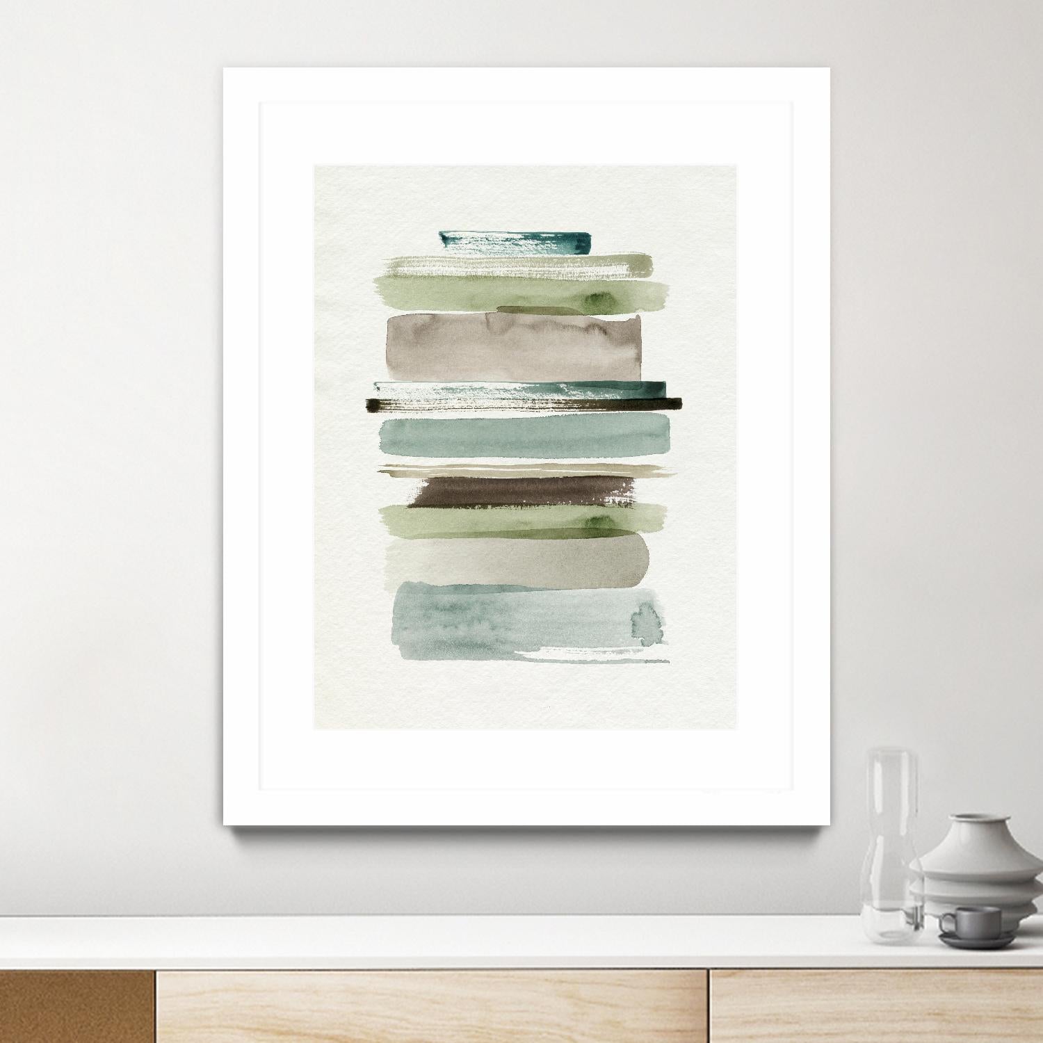 Grass Stains II by Grace Popp on GIANT ART - beige abstract stripe