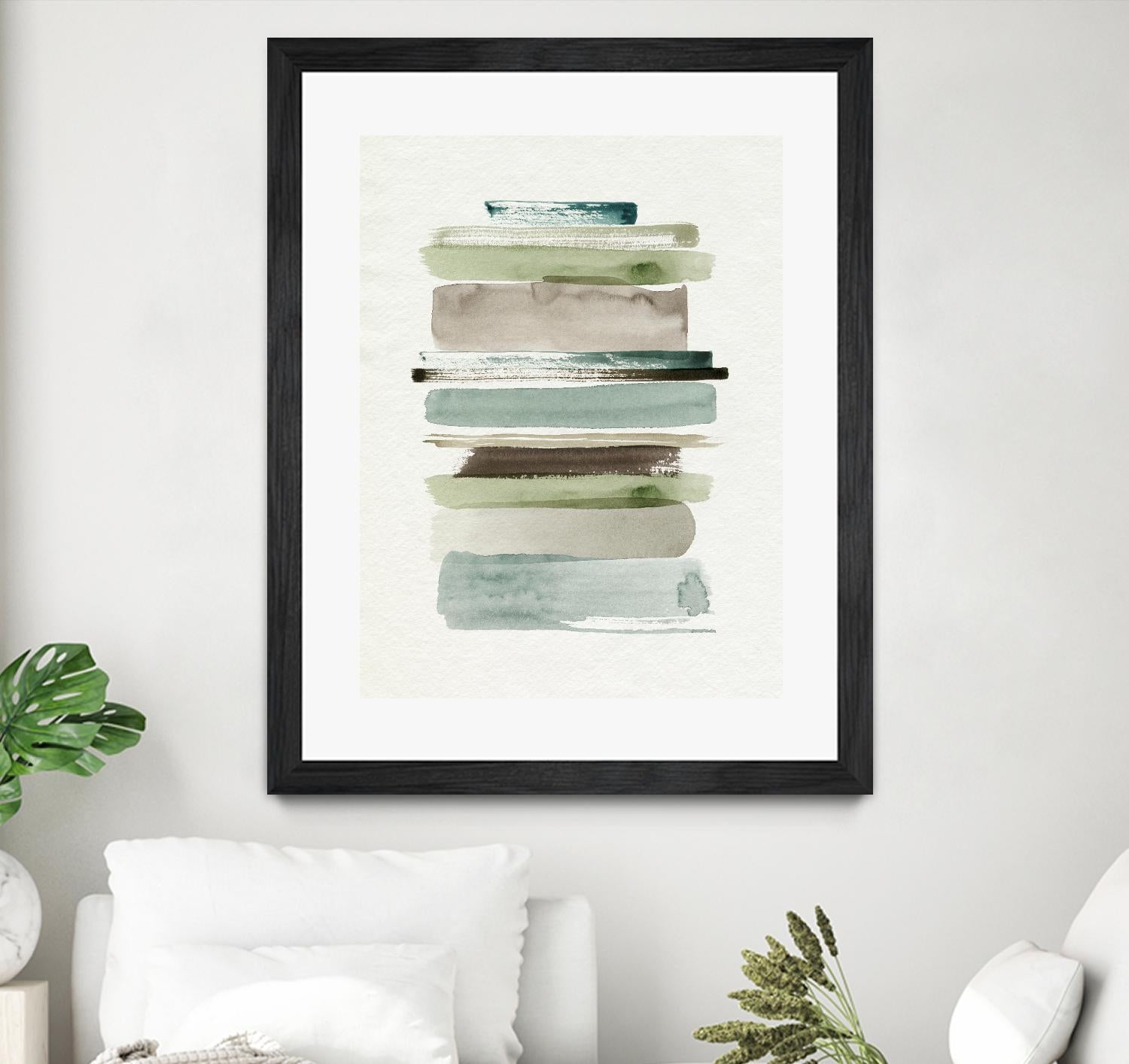 Grass Stains II by Grace Popp on GIANT ART - beige abstract stripe