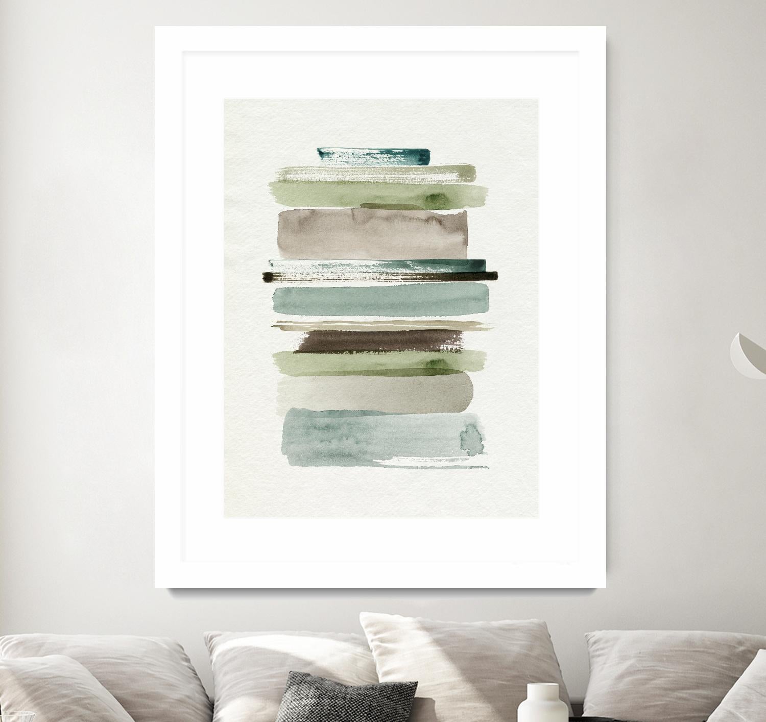 Grass Stains II by Grace Popp on GIANT ART - beige abstract stripe