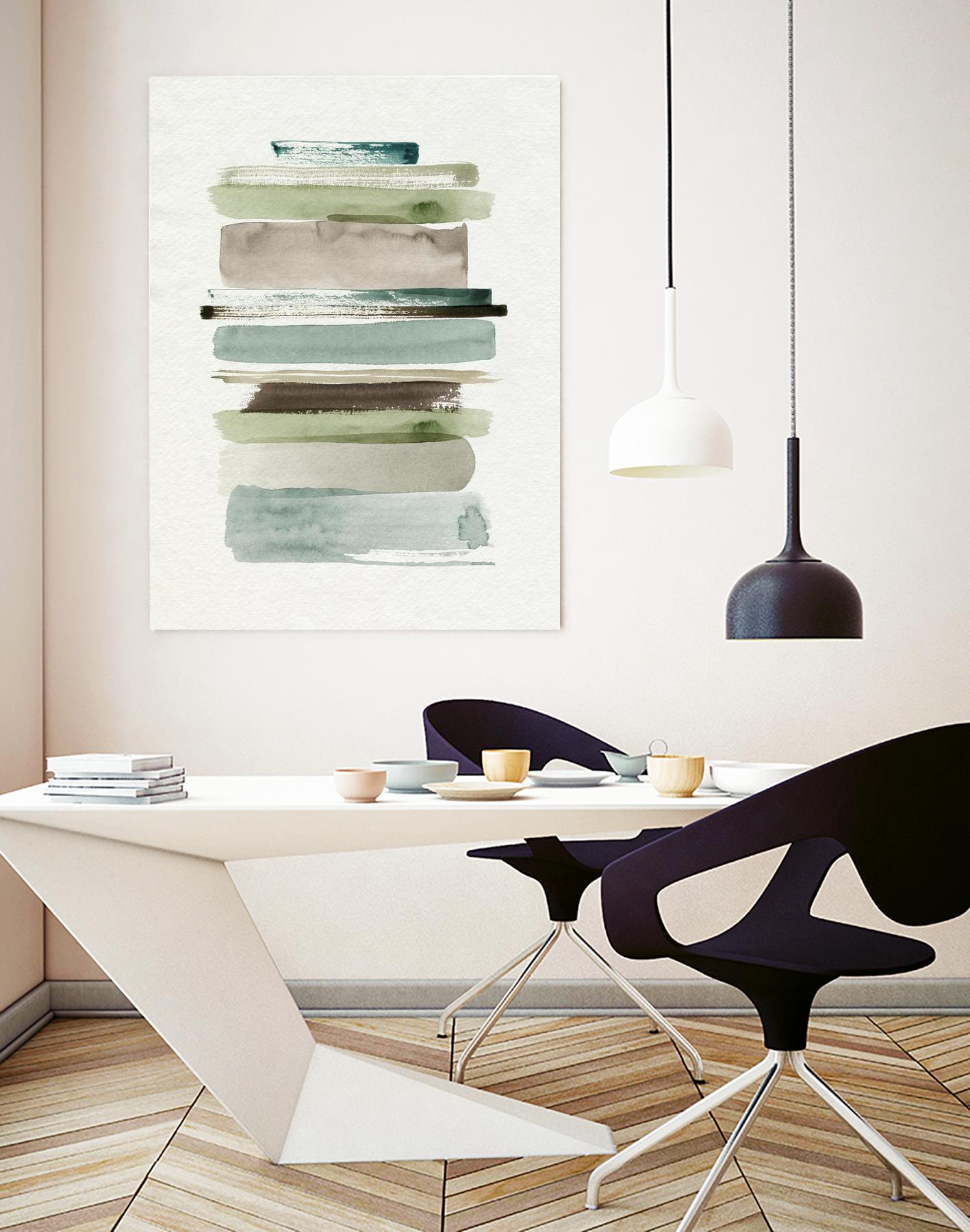 Grass Stains II by Grace Popp on GIANT ART - beige abstract stripe