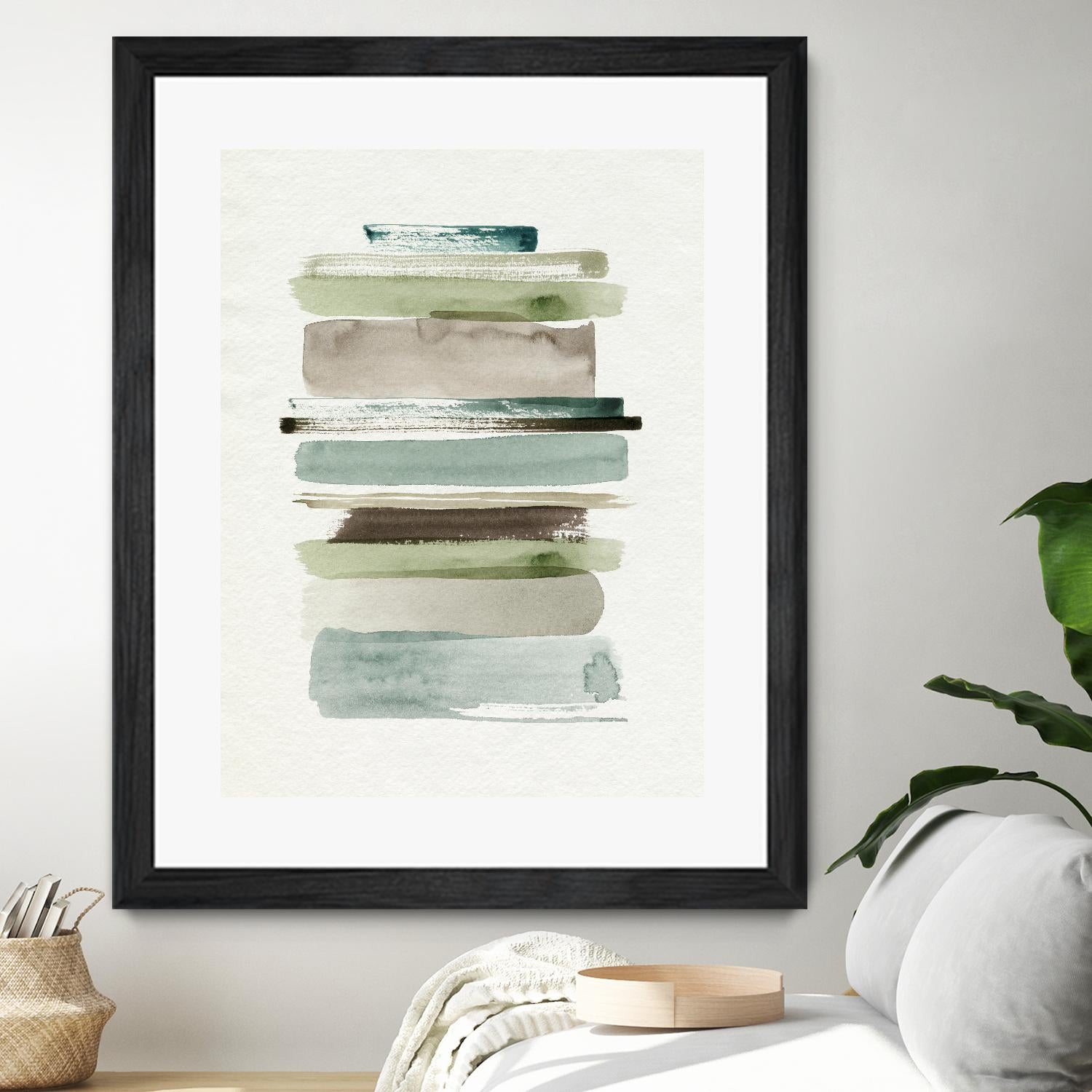 Grass Stains II by Grace Popp on GIANT ART - beige abstract stripe