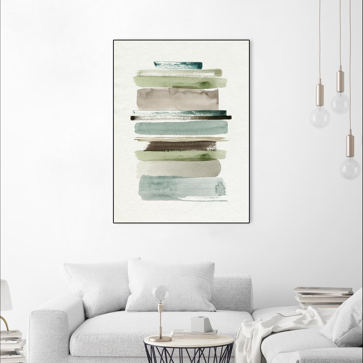 Grass Stains II by Grace Popp on GIANT ART - beige abstract stripe