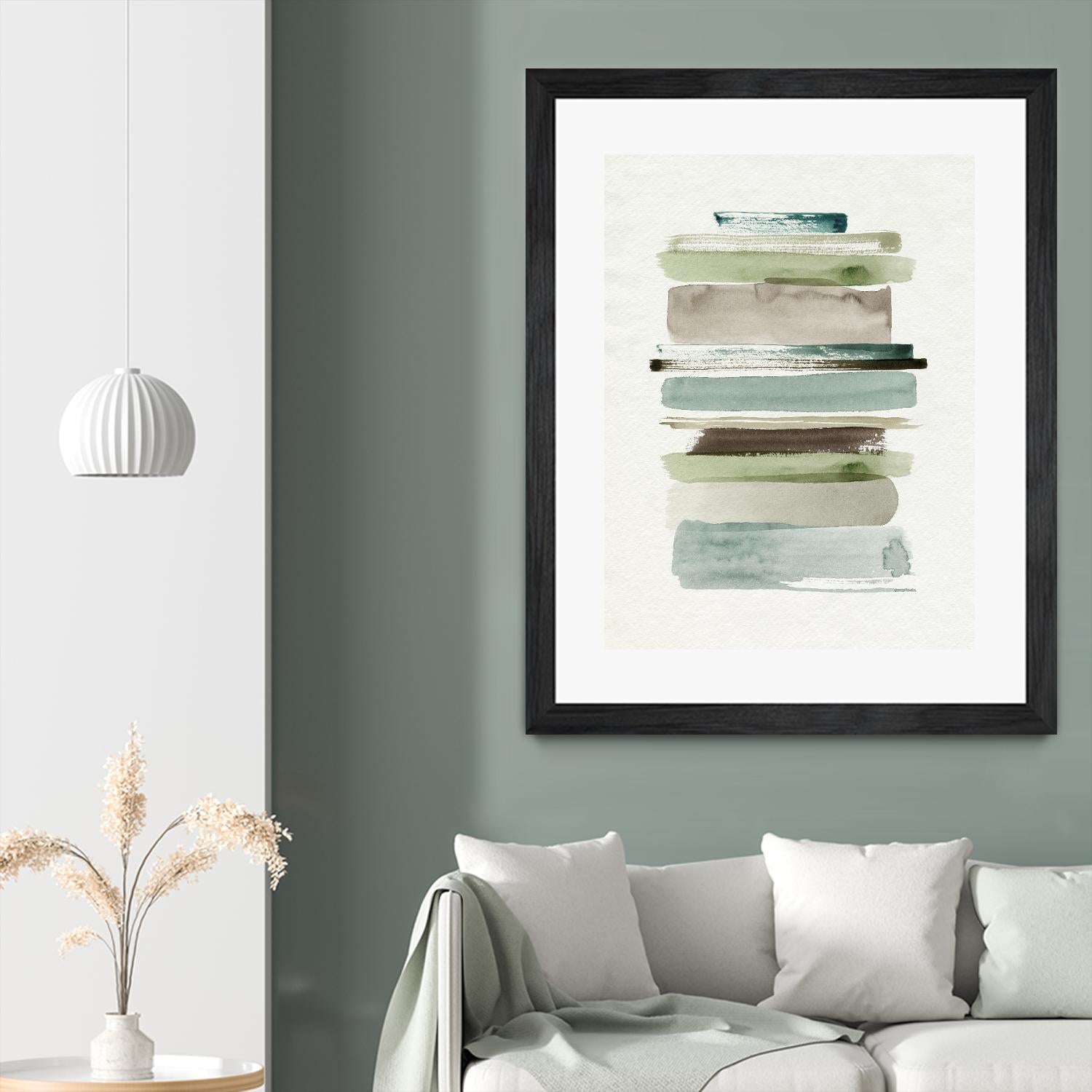 Grass Stains II by Grace Popp on GIANT ART - beige abstract stripe