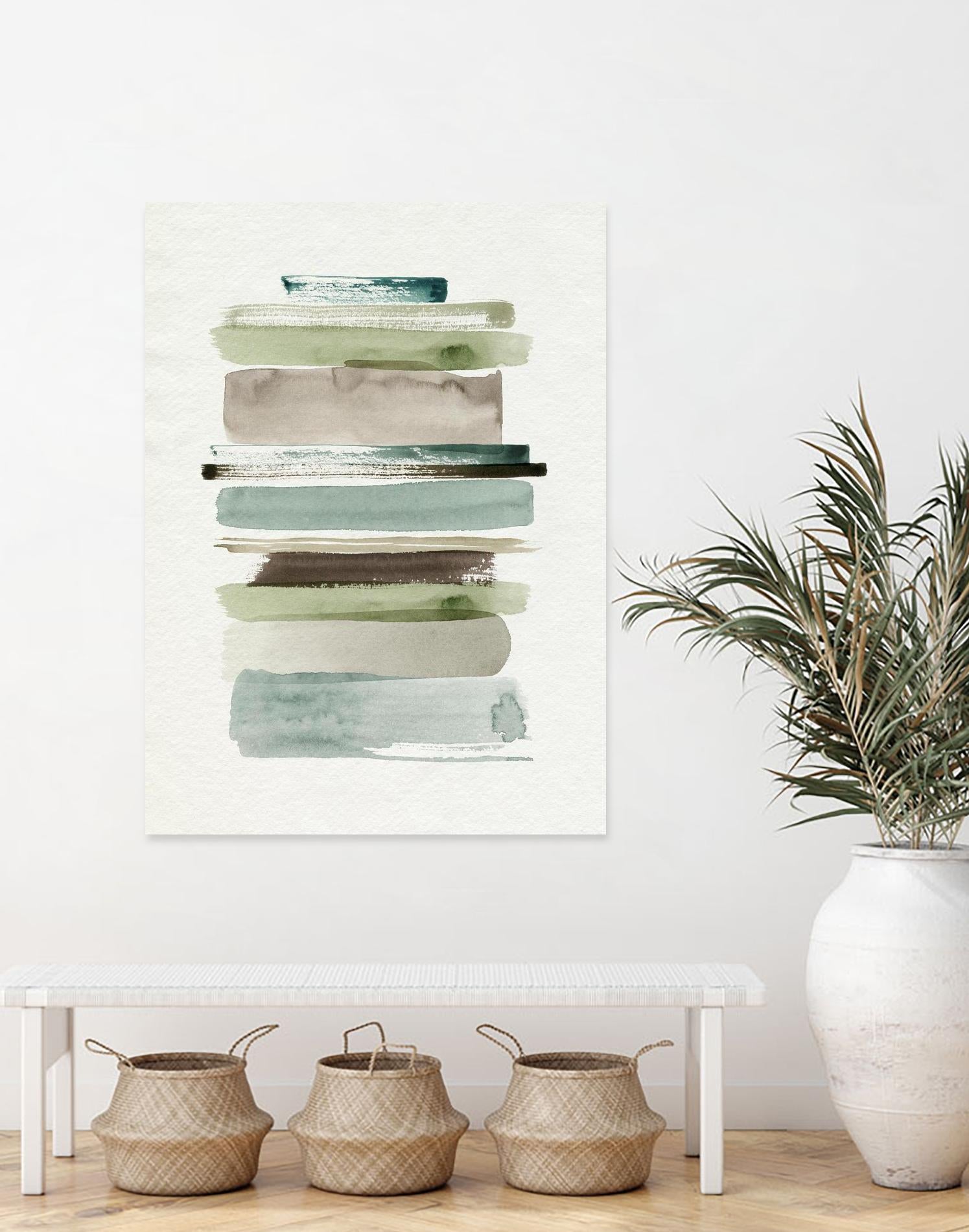 Grass Stains II by Grace Popp on GIANT ART - beige abstract stripe